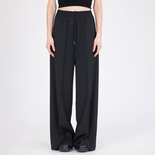 Straight Wide Leg Wool Pants
