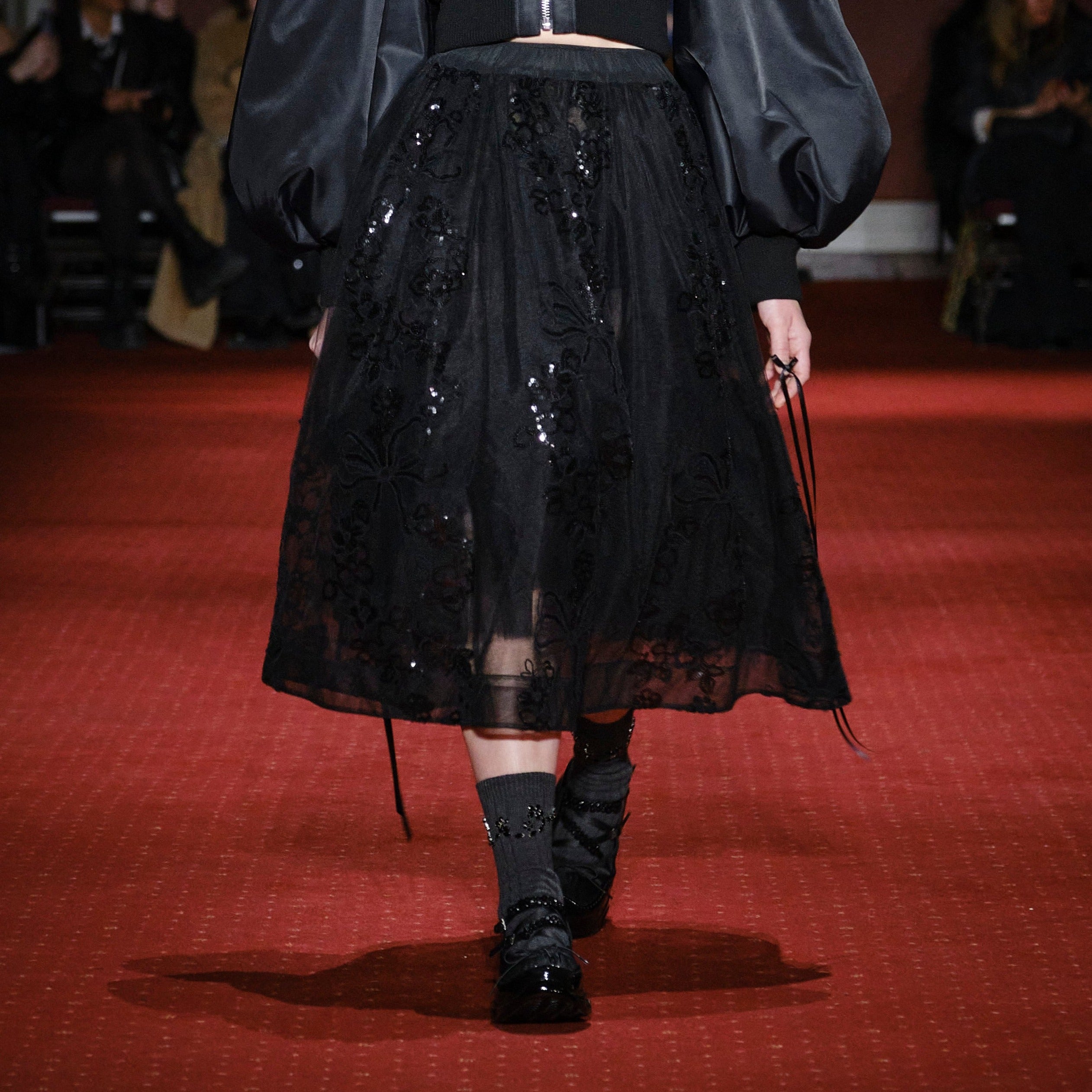 Simone Rocha Long Sequin Overlay Tutu Skirt