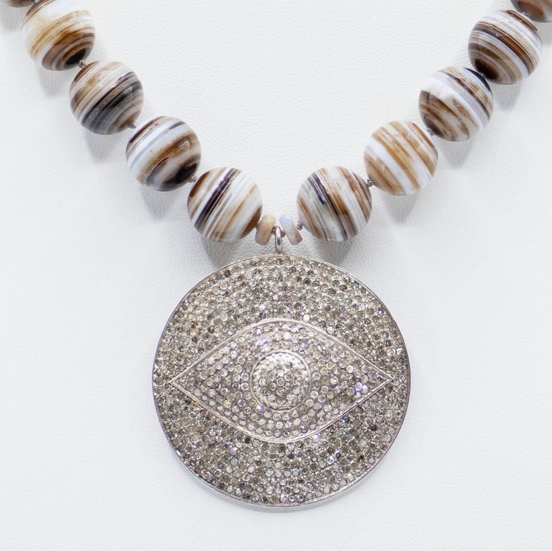 Agate Diamonds Necklace