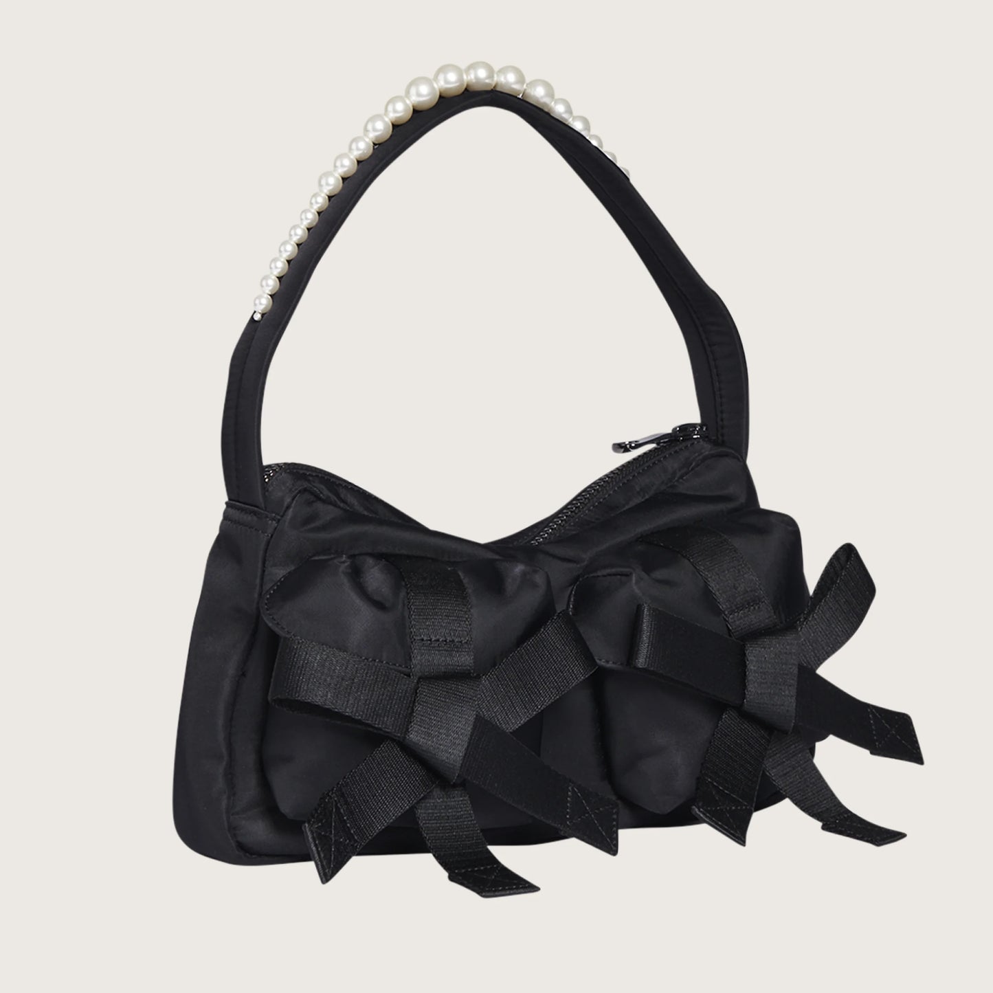 Beaded Utility Bow Pochette Bag