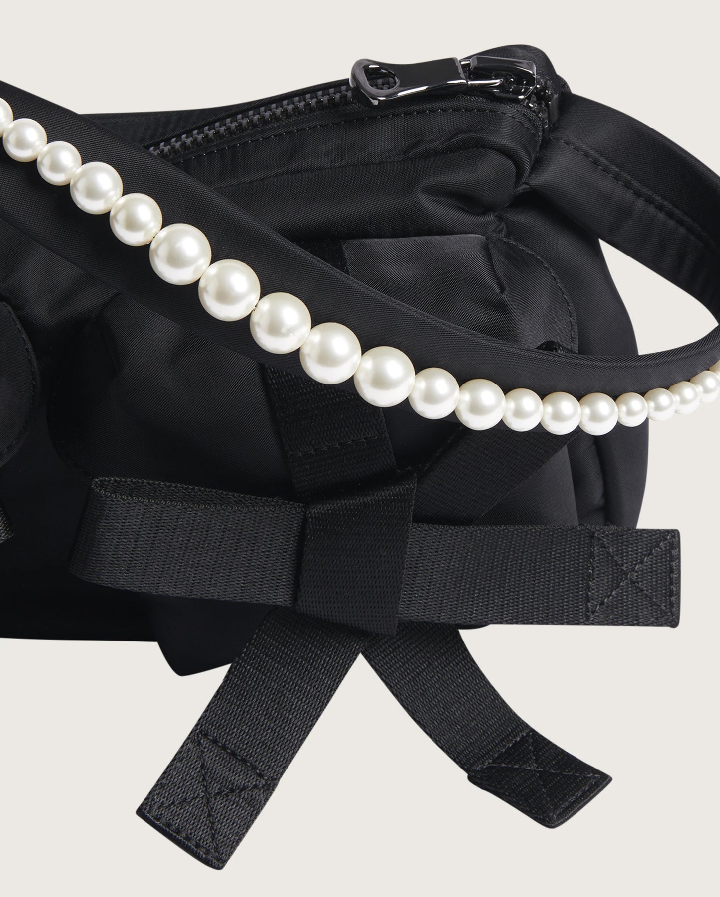 Beaded Utility Bow Pochette Bag