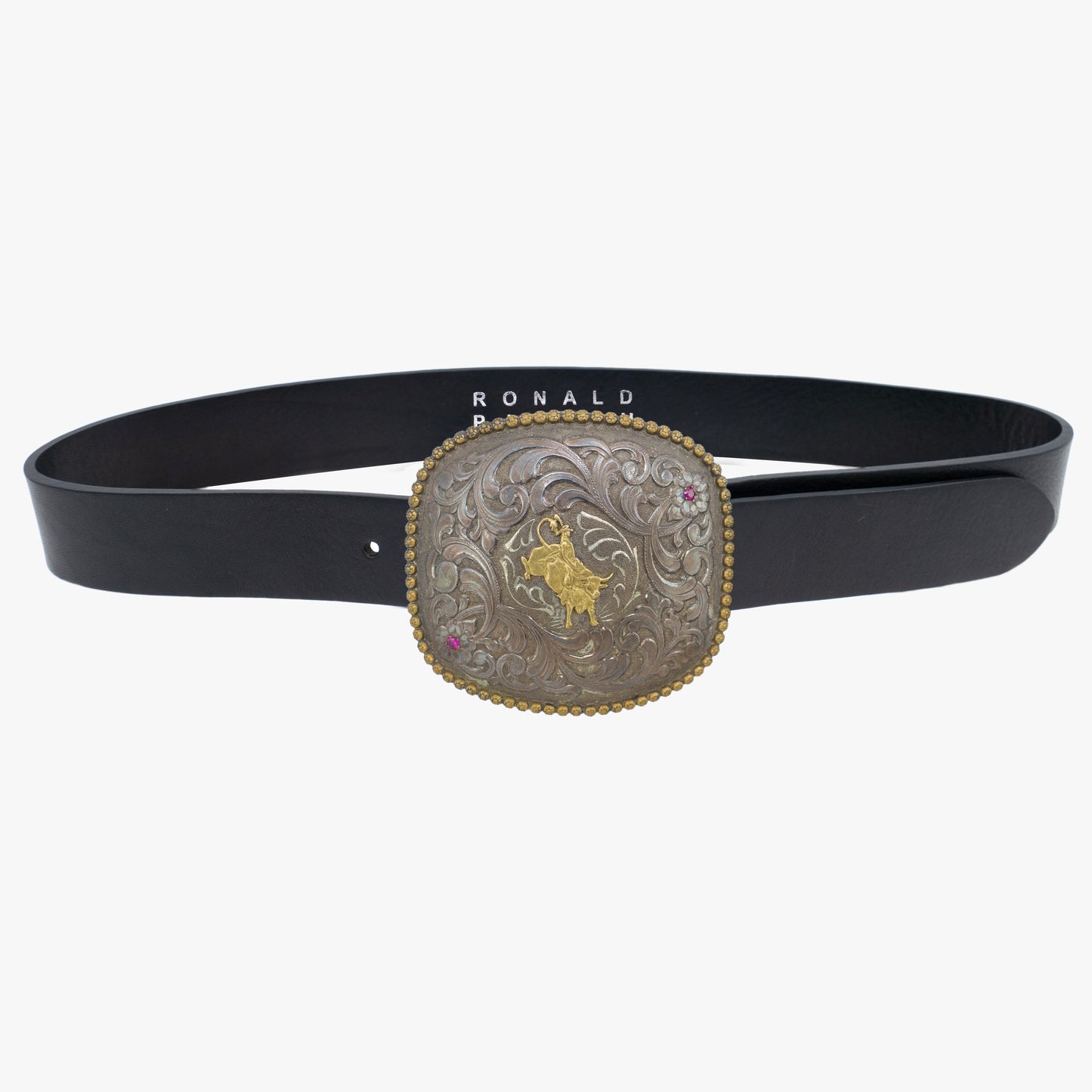 Vintage rodeo buckle and leather belt