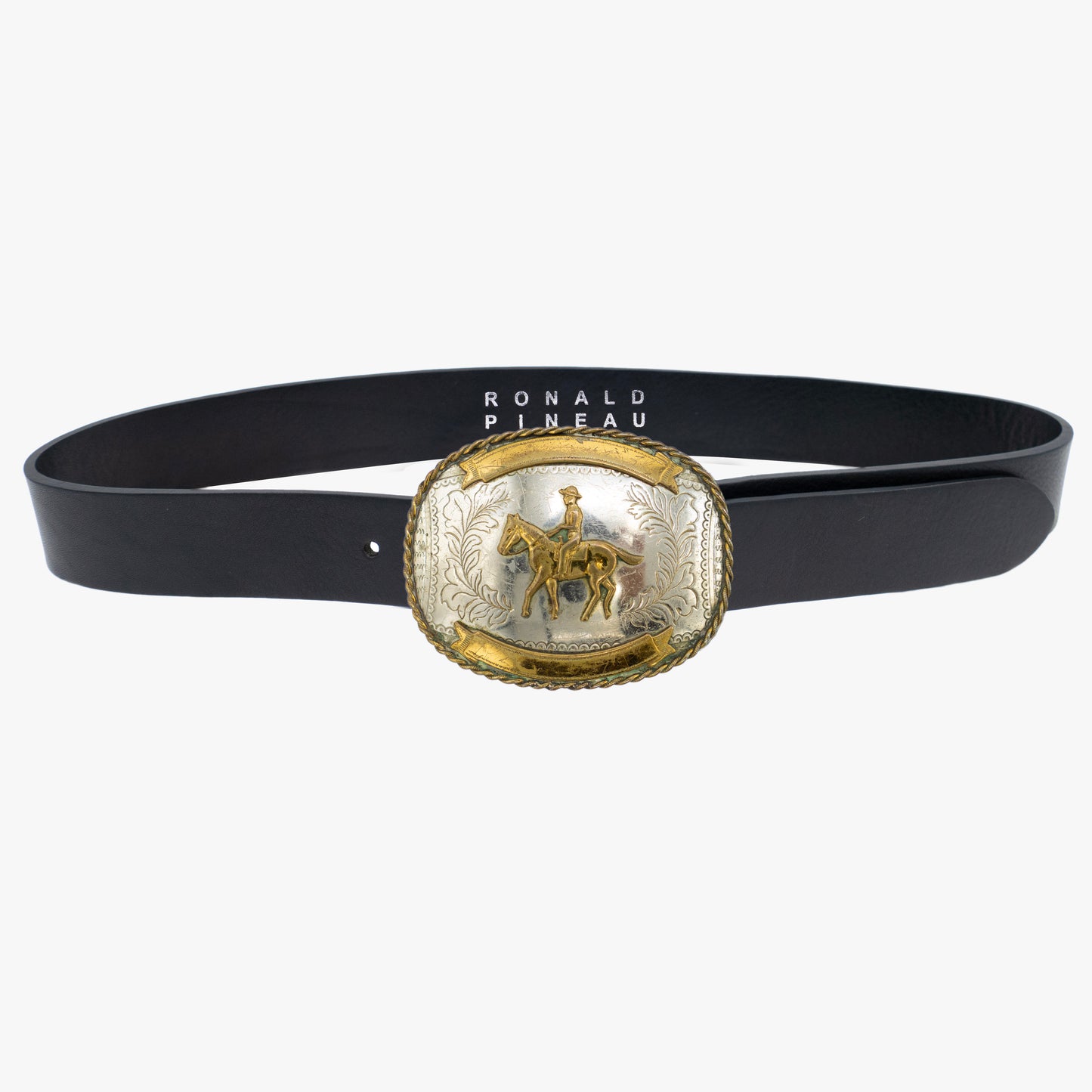 Vintage rodeo buckle and leather belt