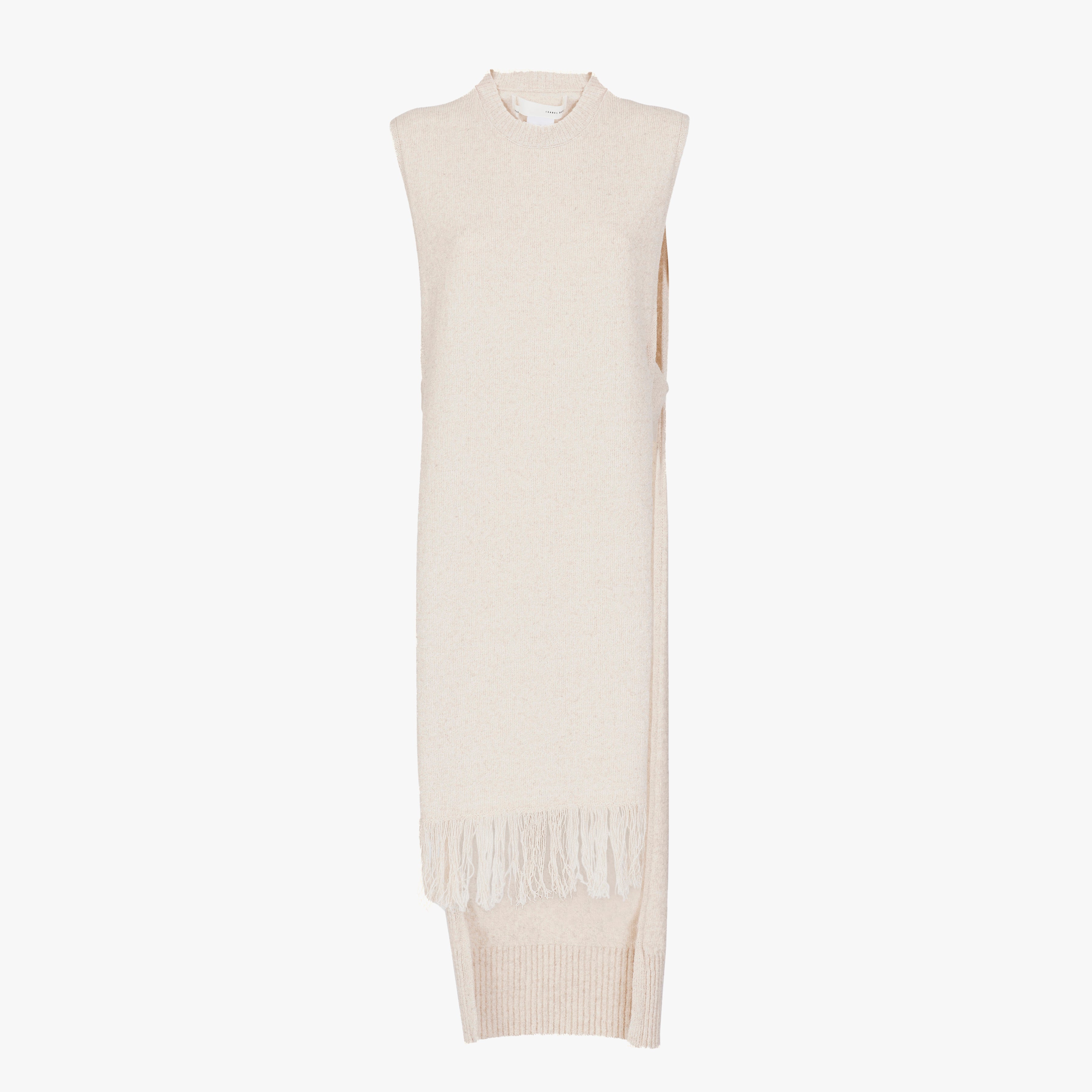 Isabel Benenato Fringed Cotton Linen Knit