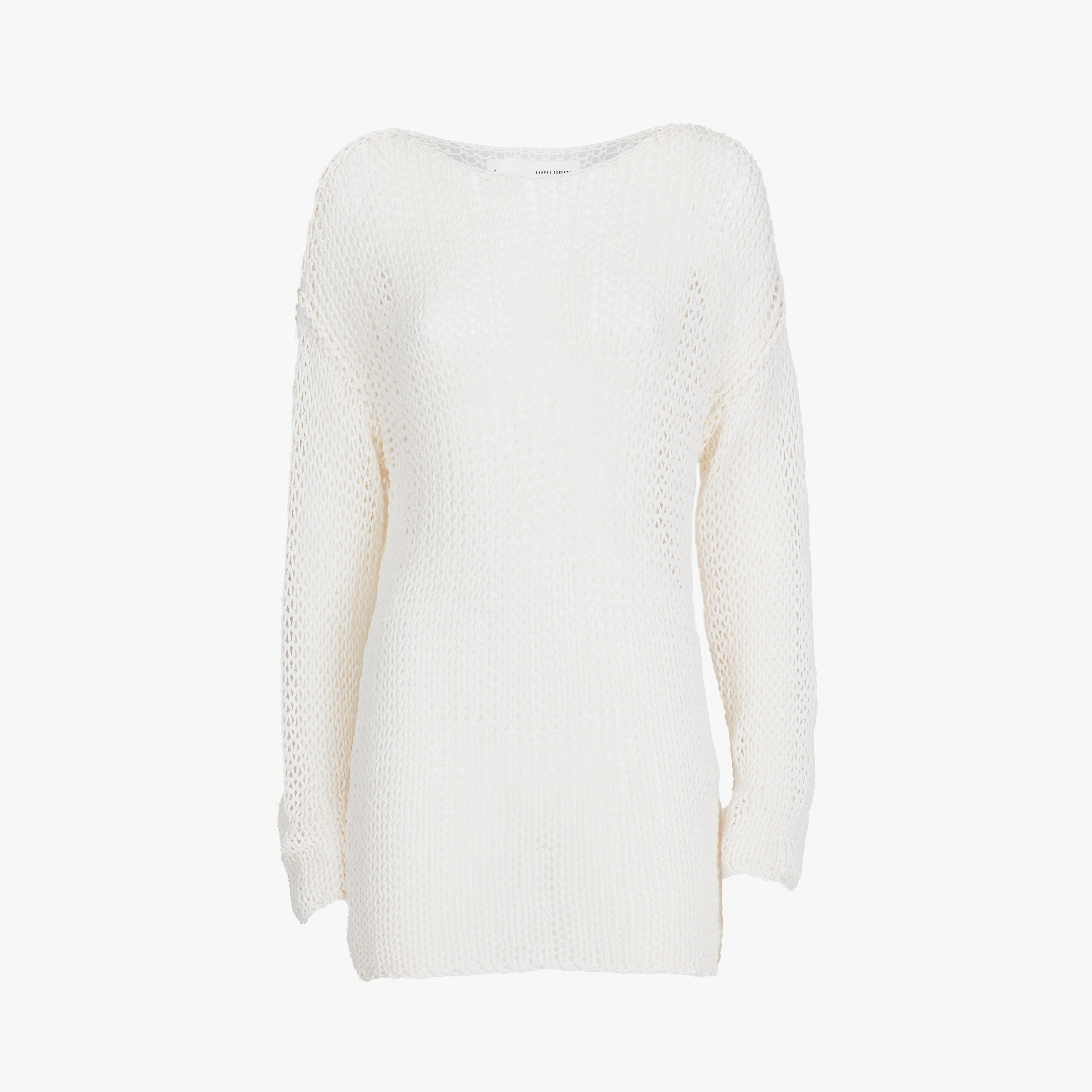 Isabel Benenato Cotton Mesh Knit Sweater