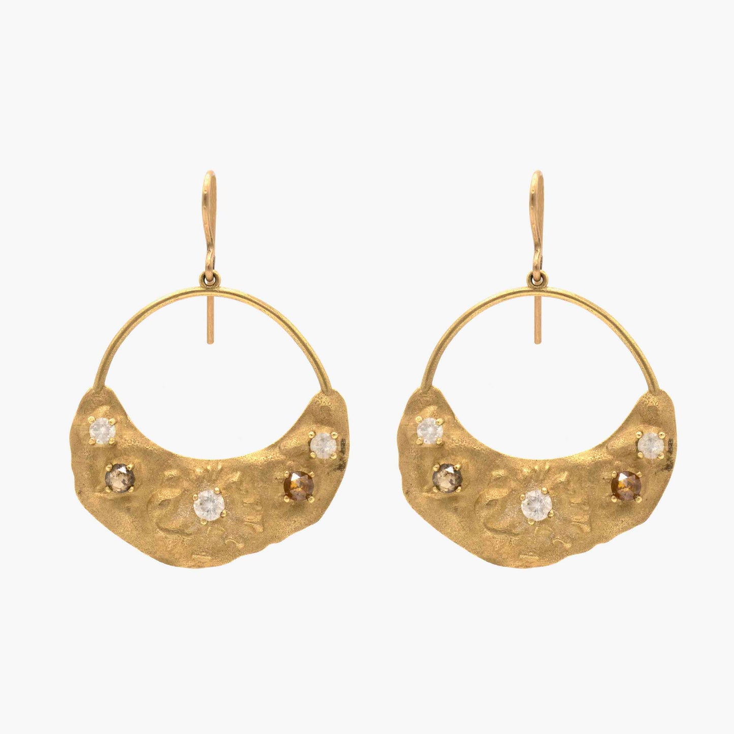 Gold and Diamond Hoops