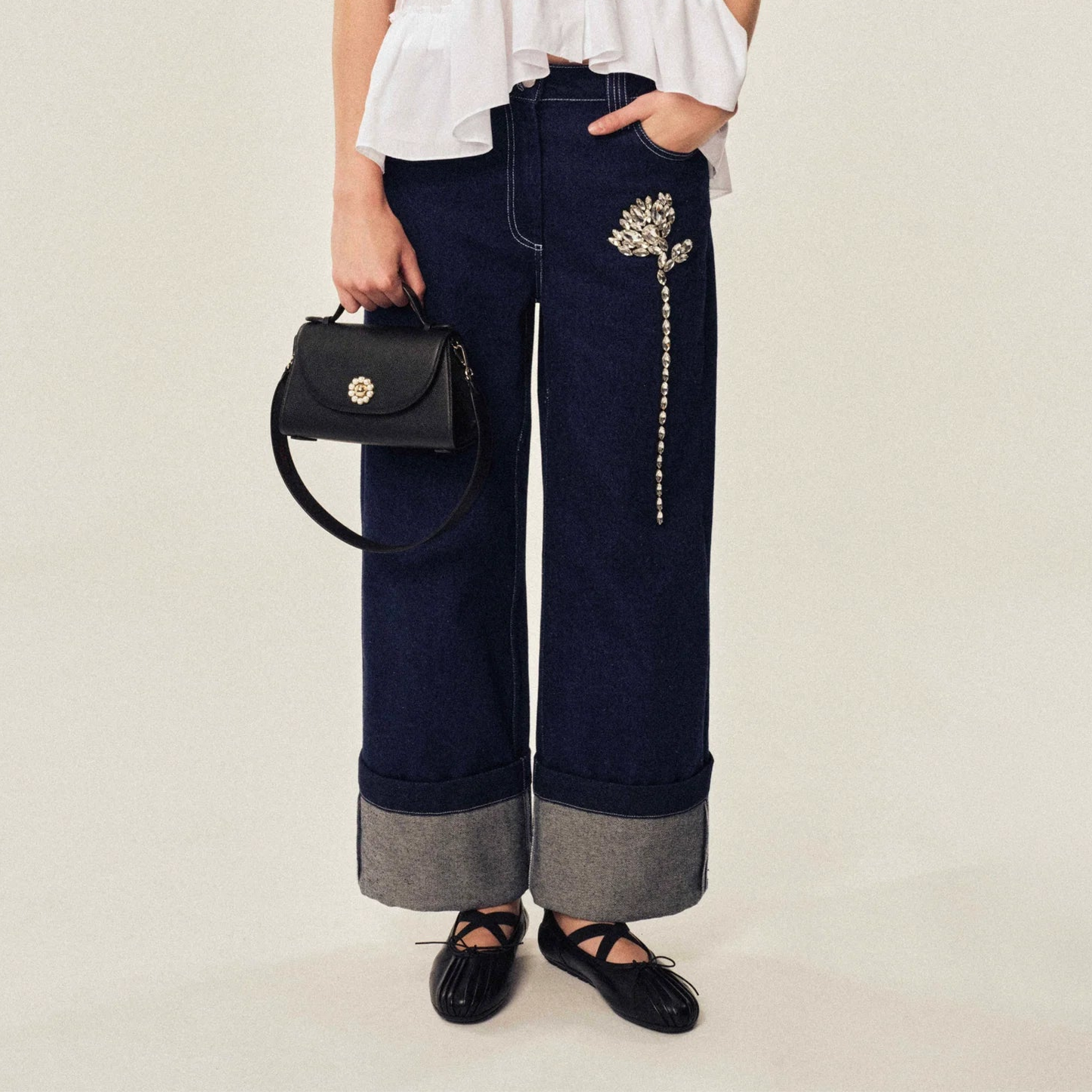 Embellished Carnation Boyfriend Jeans