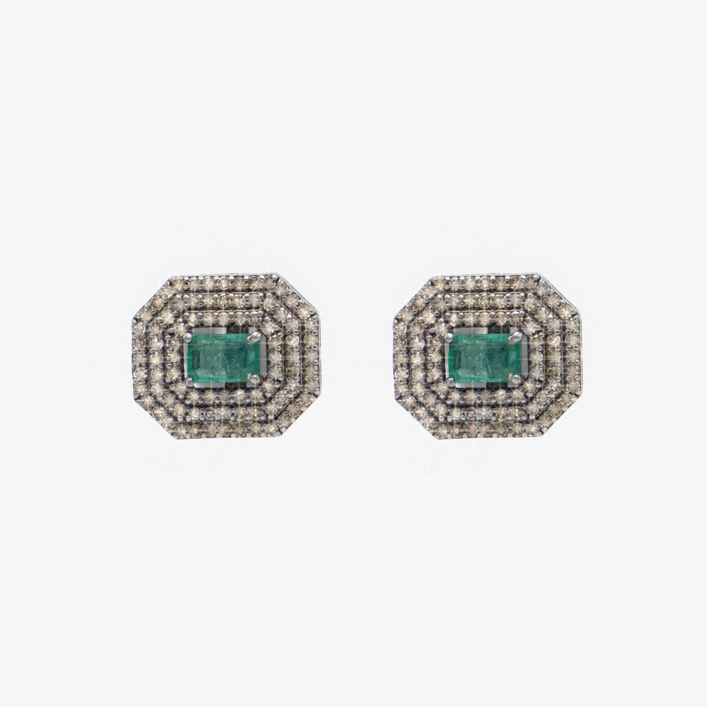 Irit Design Emerald and Diamonds Studs