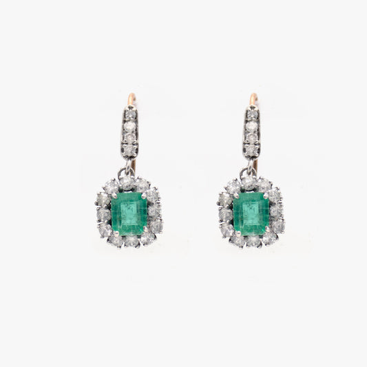 Emerald and Diamonds Earrings