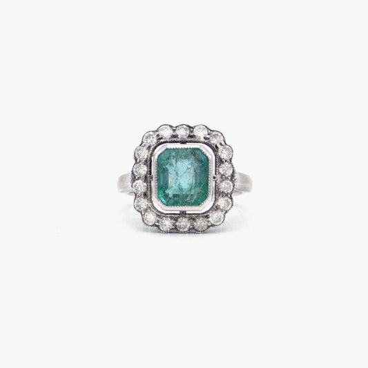 Emerald Cushion Ring