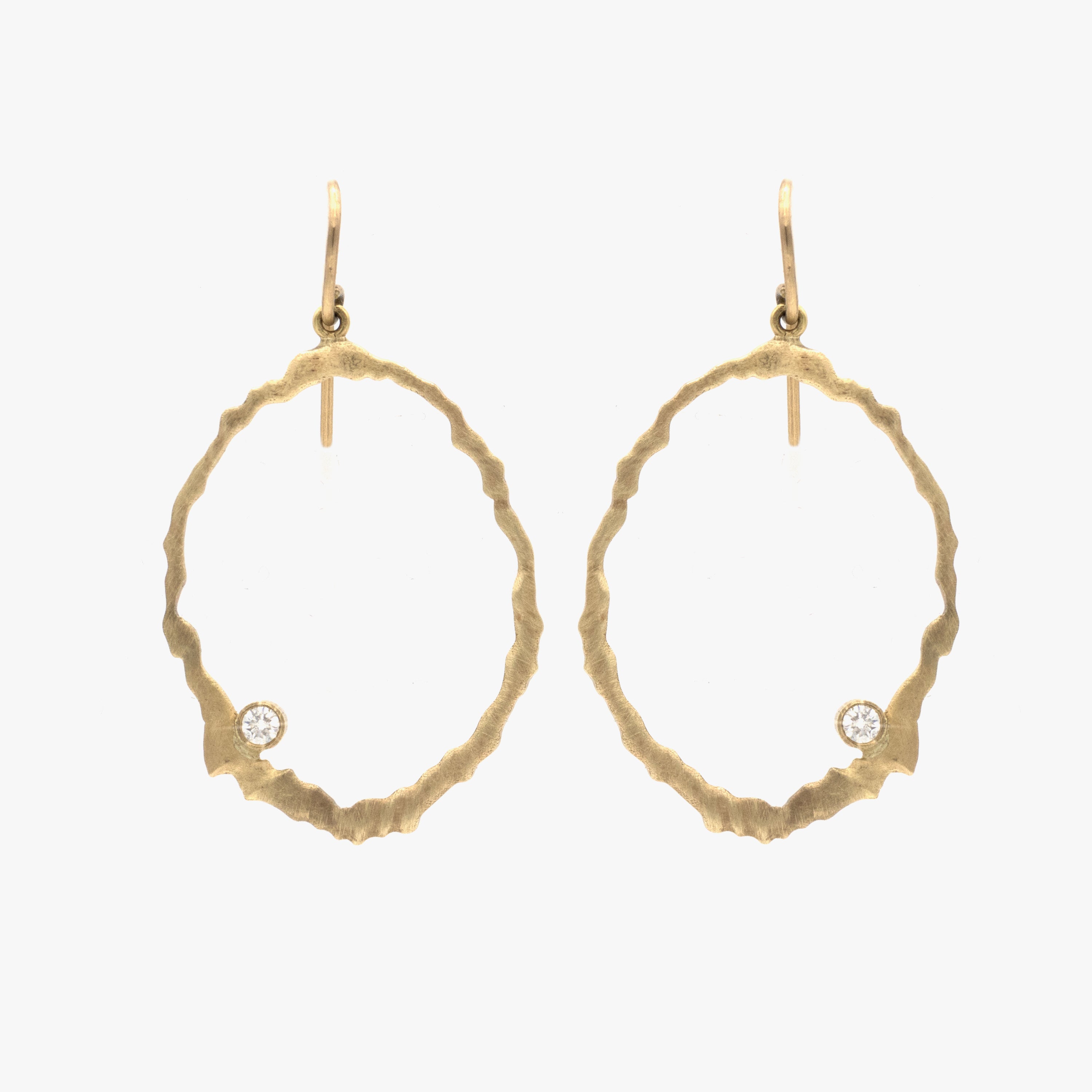 Irit Design Gold Hoops With Diamond