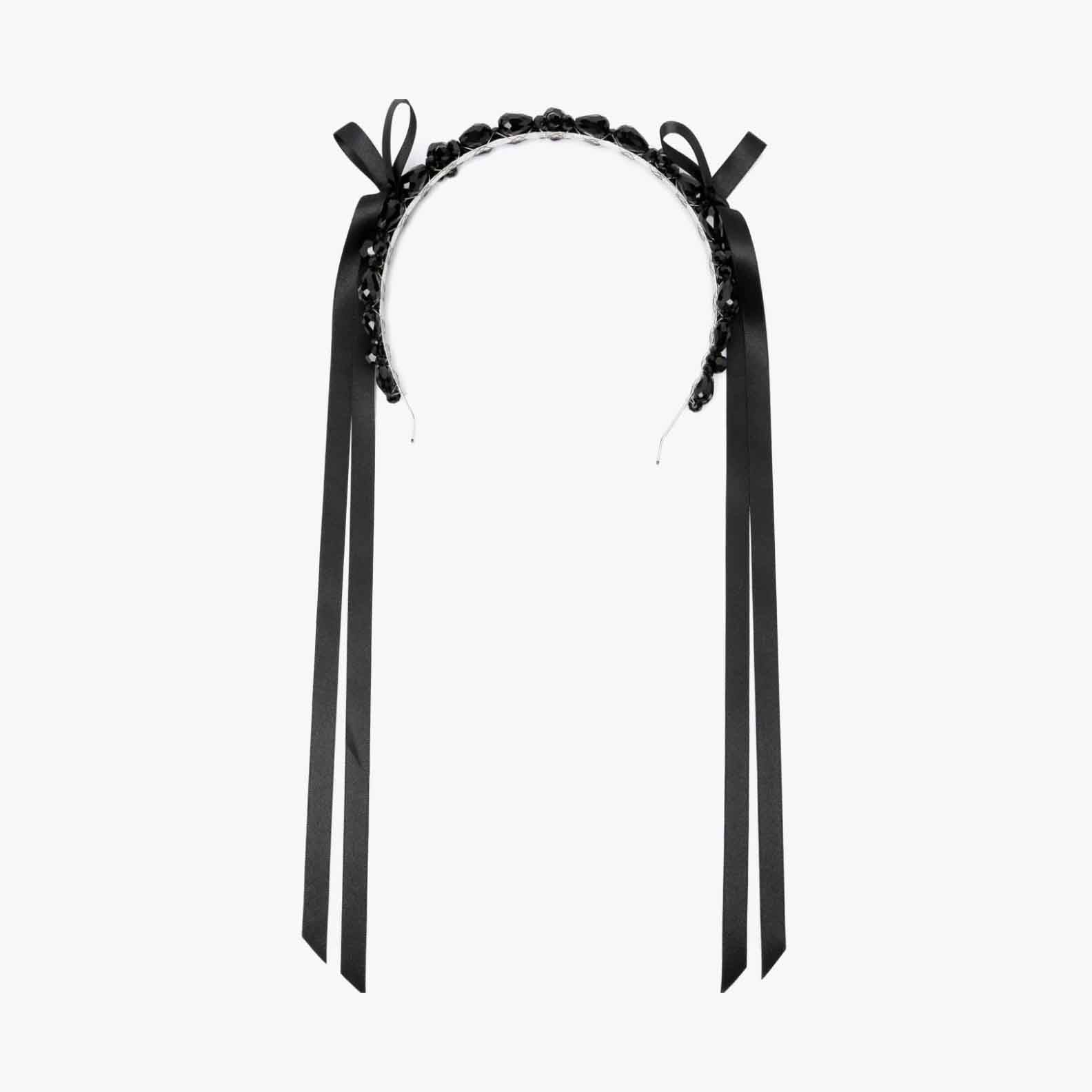 Simone Rocha Bow Ribbon Crystal Daisy Hairband