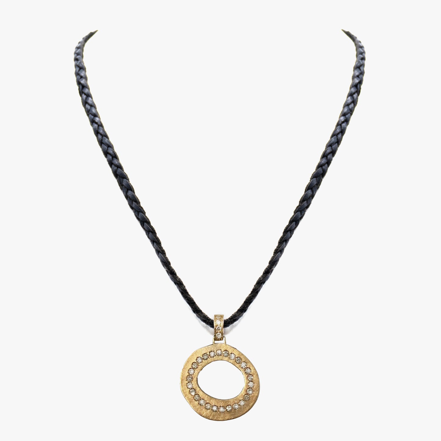 Diamond and Gold Hoop Necklace