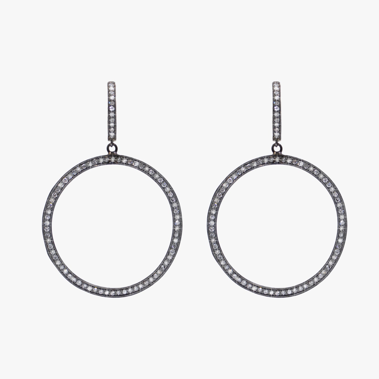 Sterling Silver and Diamonds Earrings
