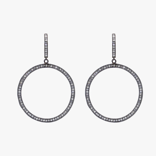 Sterling Silver and Diamonds Earrings