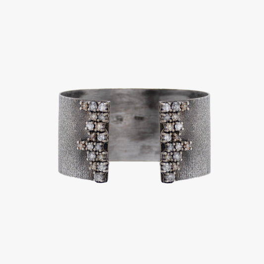 Sterling Silver and Diamonds Cuff