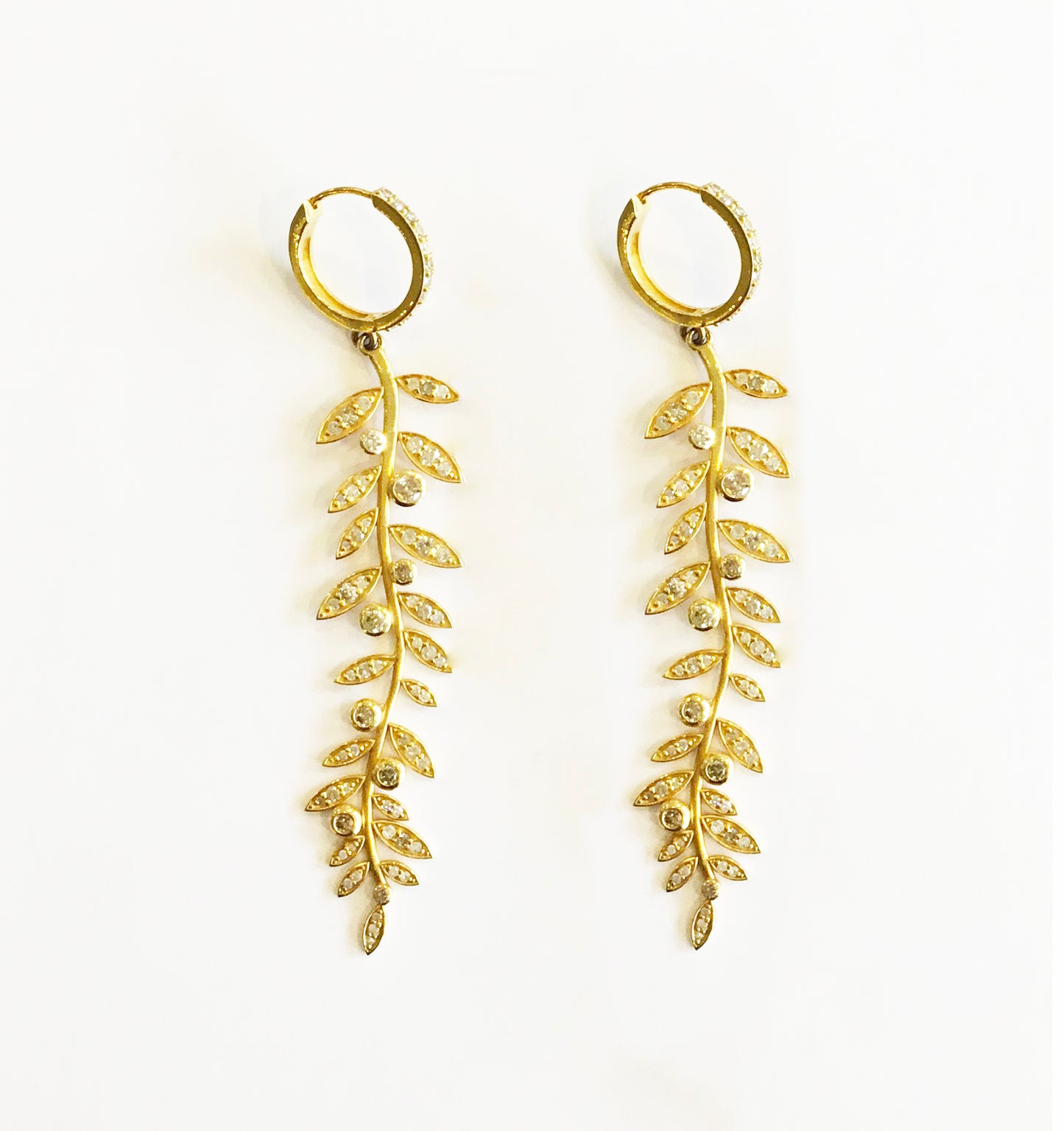 Gold and Diamonds Branch Earrings