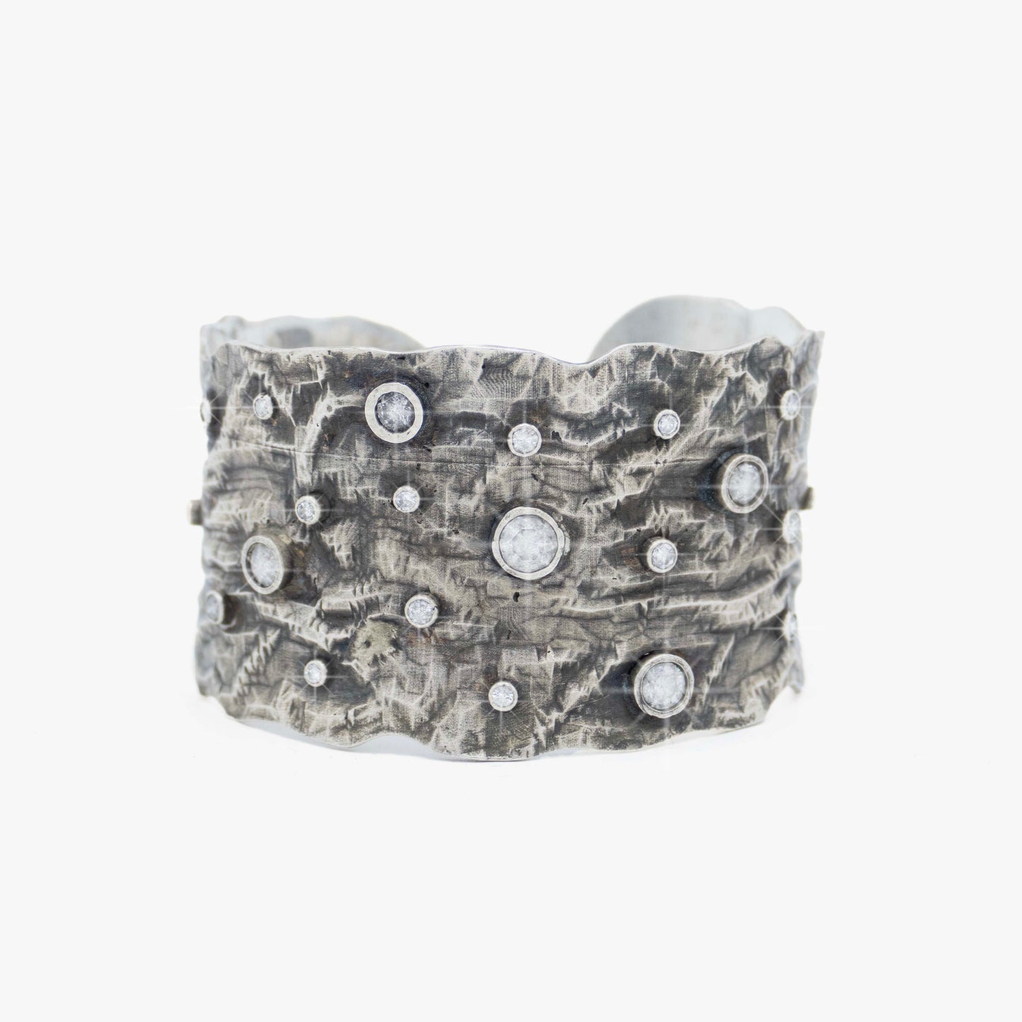 Diamond and Sterling Silver Cuff