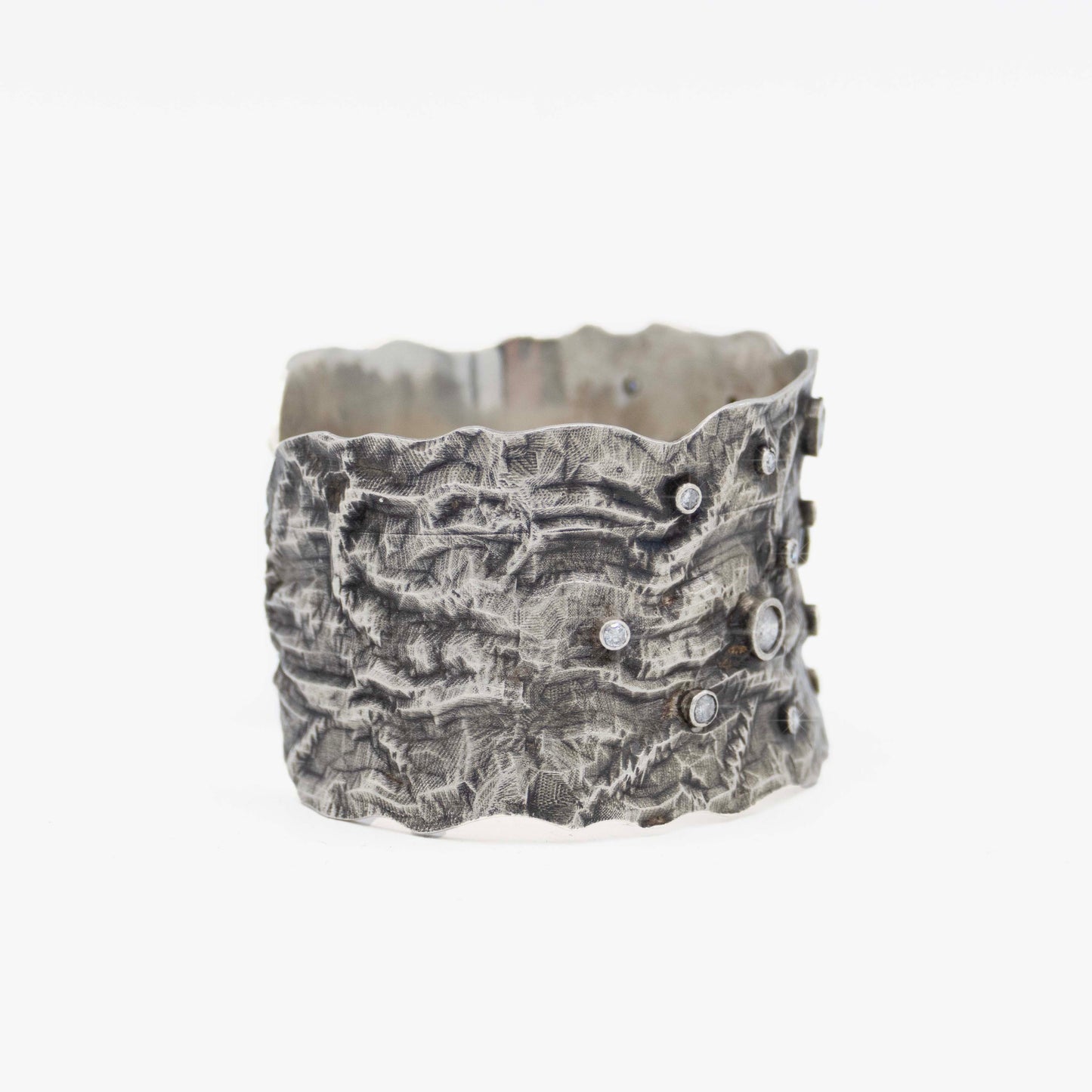 Diamond and Sterling Silver Cuff