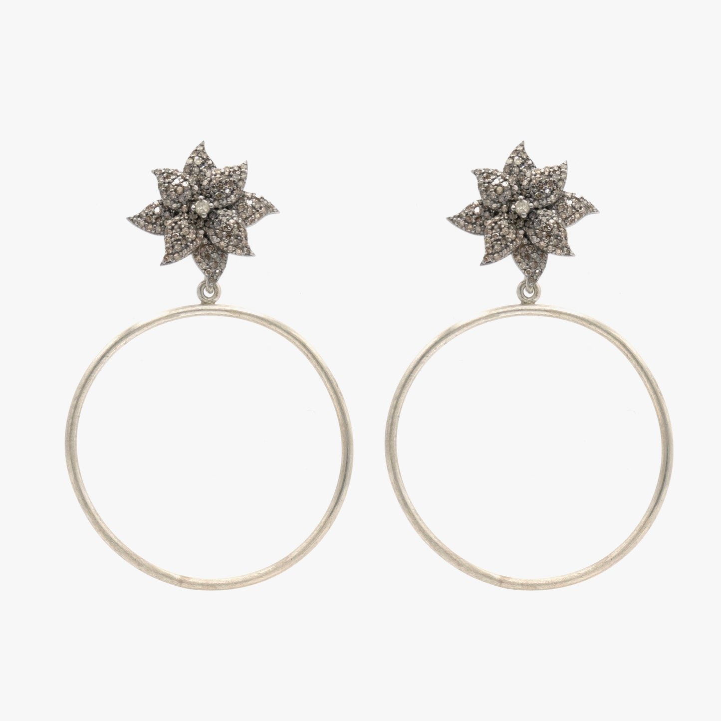 Flower and Hoop Earrings
