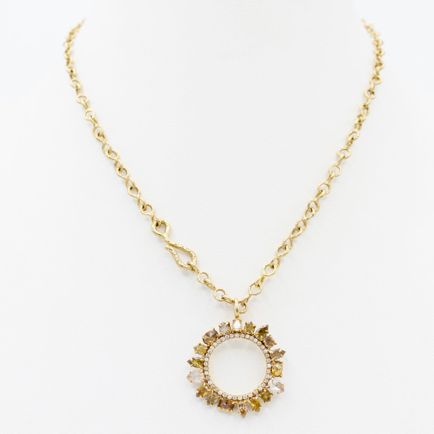14K Gold Sun Necklace with Diamonds