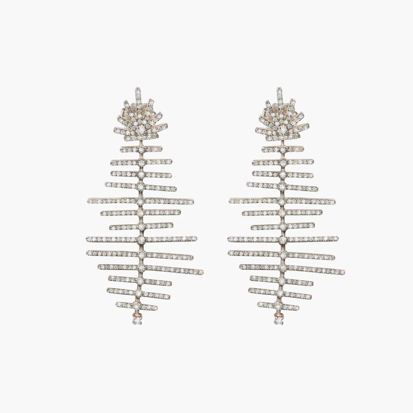 Sterling Silver and Diamonds Earrings