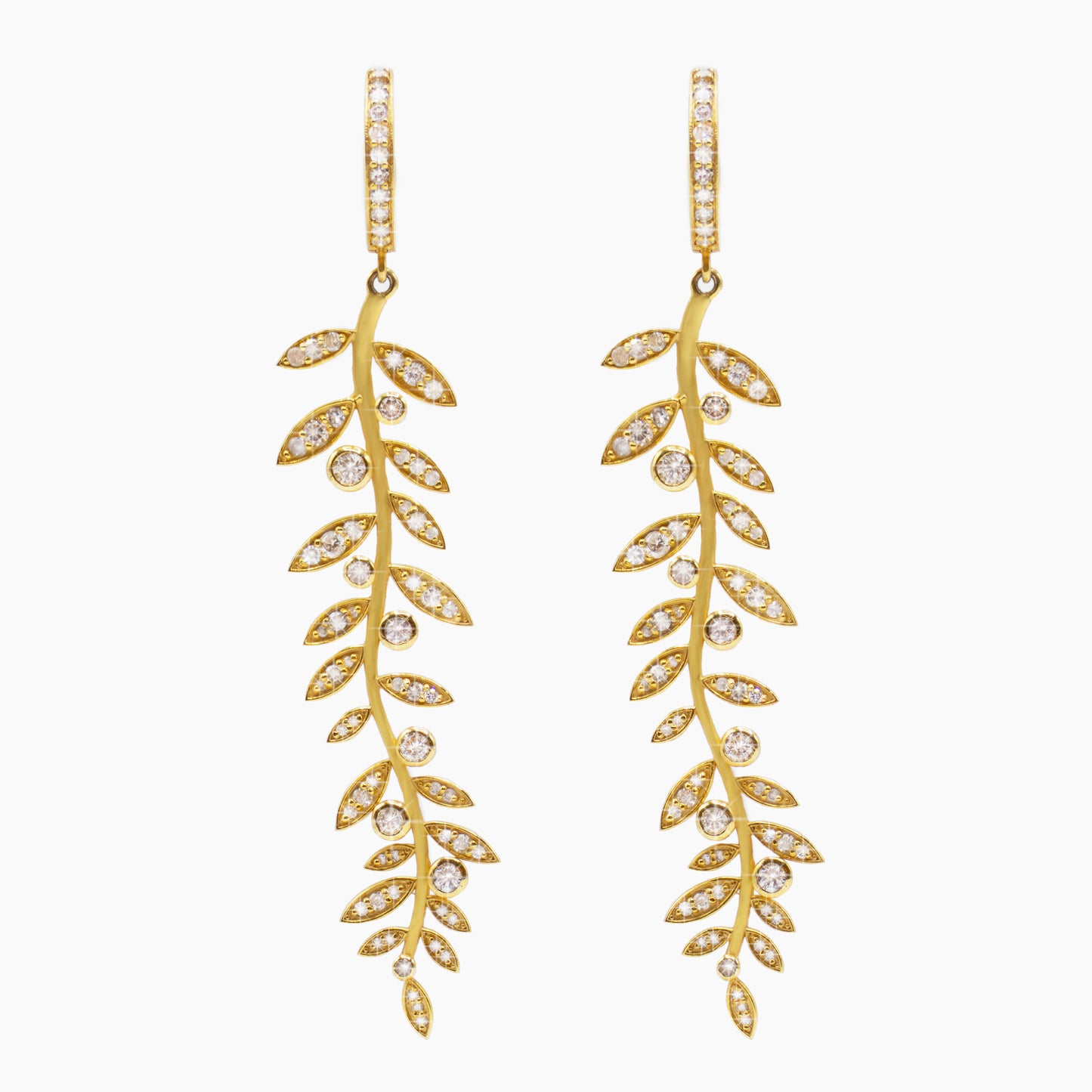 Gold and Diamonds Branch Earrings