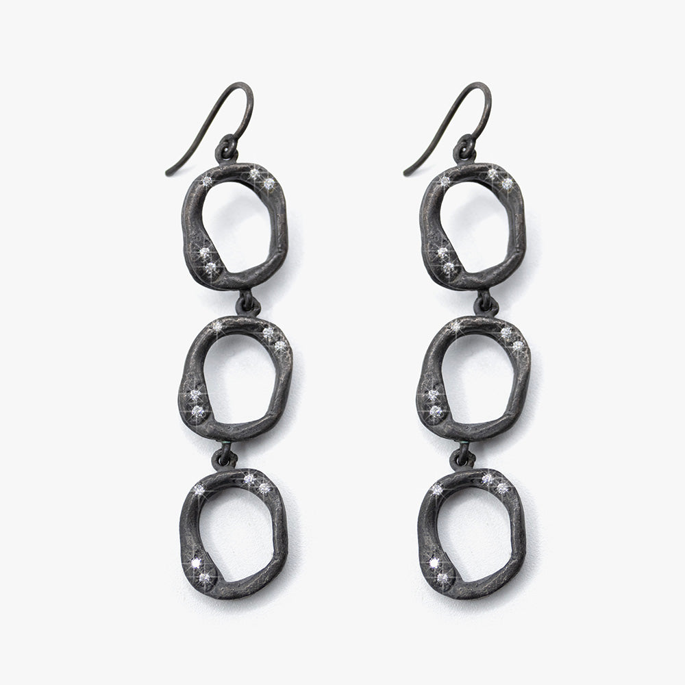 Diamonds and Sterling Silver Earrings