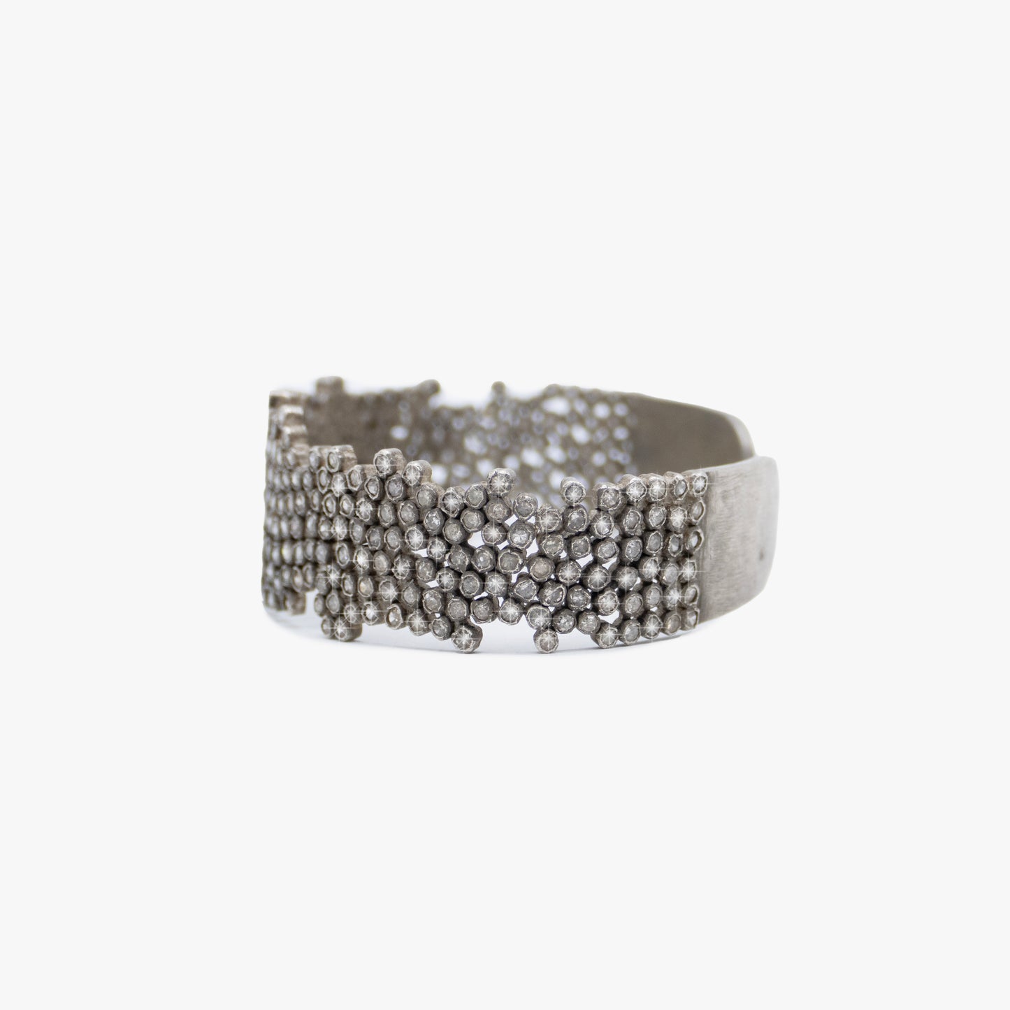 Diamond and Sterling Silver Cuff