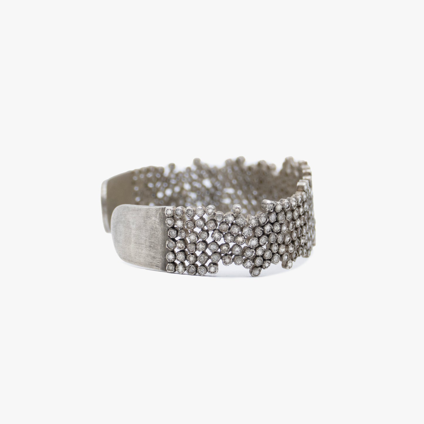 Diamond and Sterling Silver Cuff