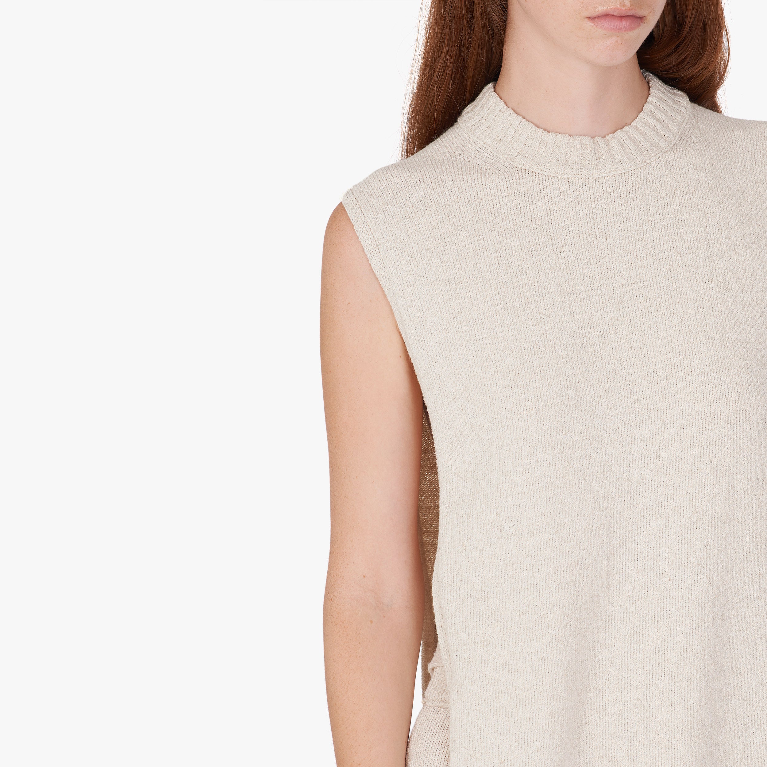 Isabel Benenato Fringed Cotton Linen Knit
