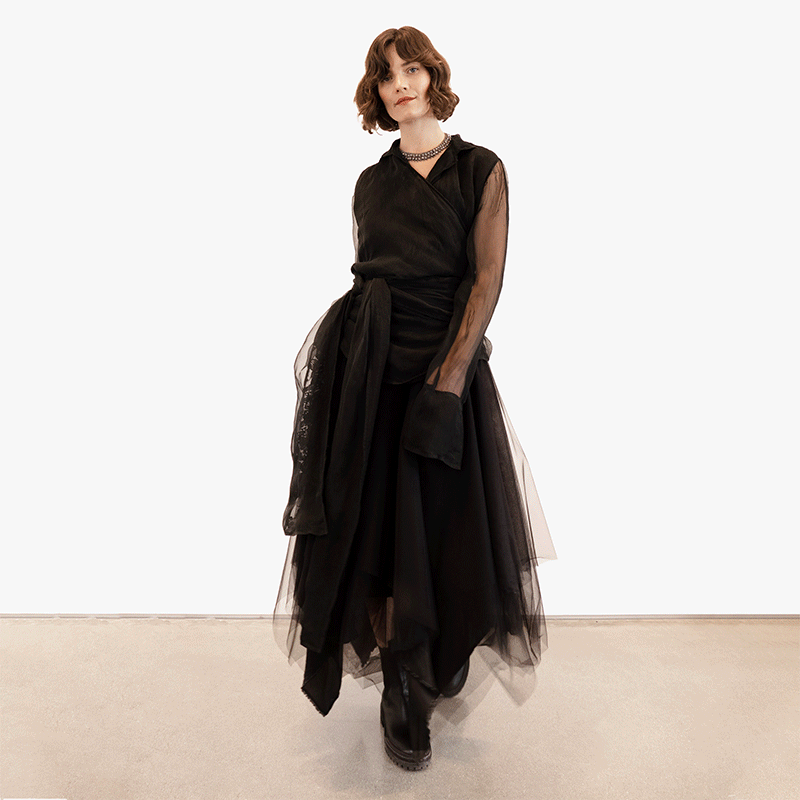 Marc Le Bihan Organza Bondage Shirt - Black