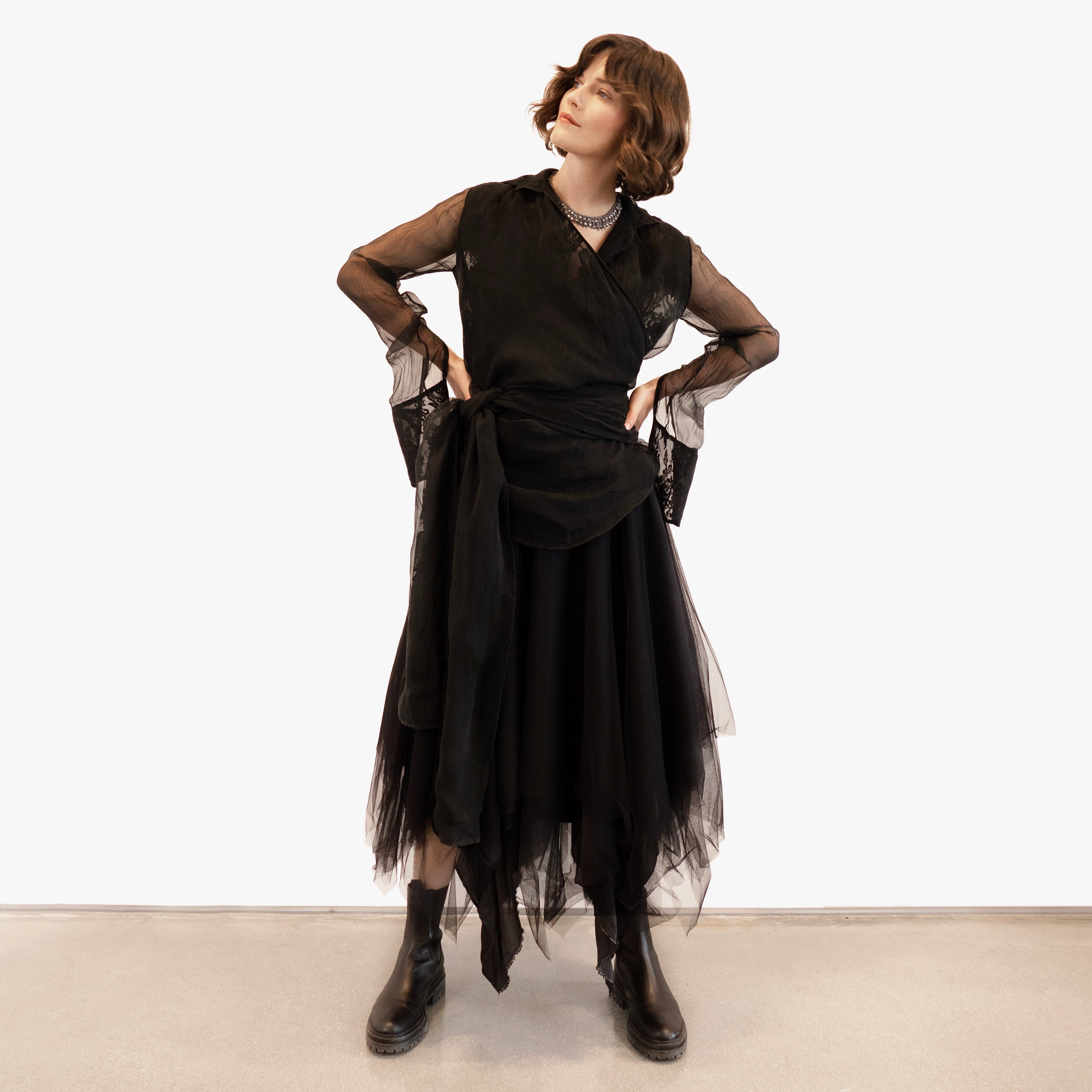 Marc Le Bihan Organza Bondage Shirt - Black