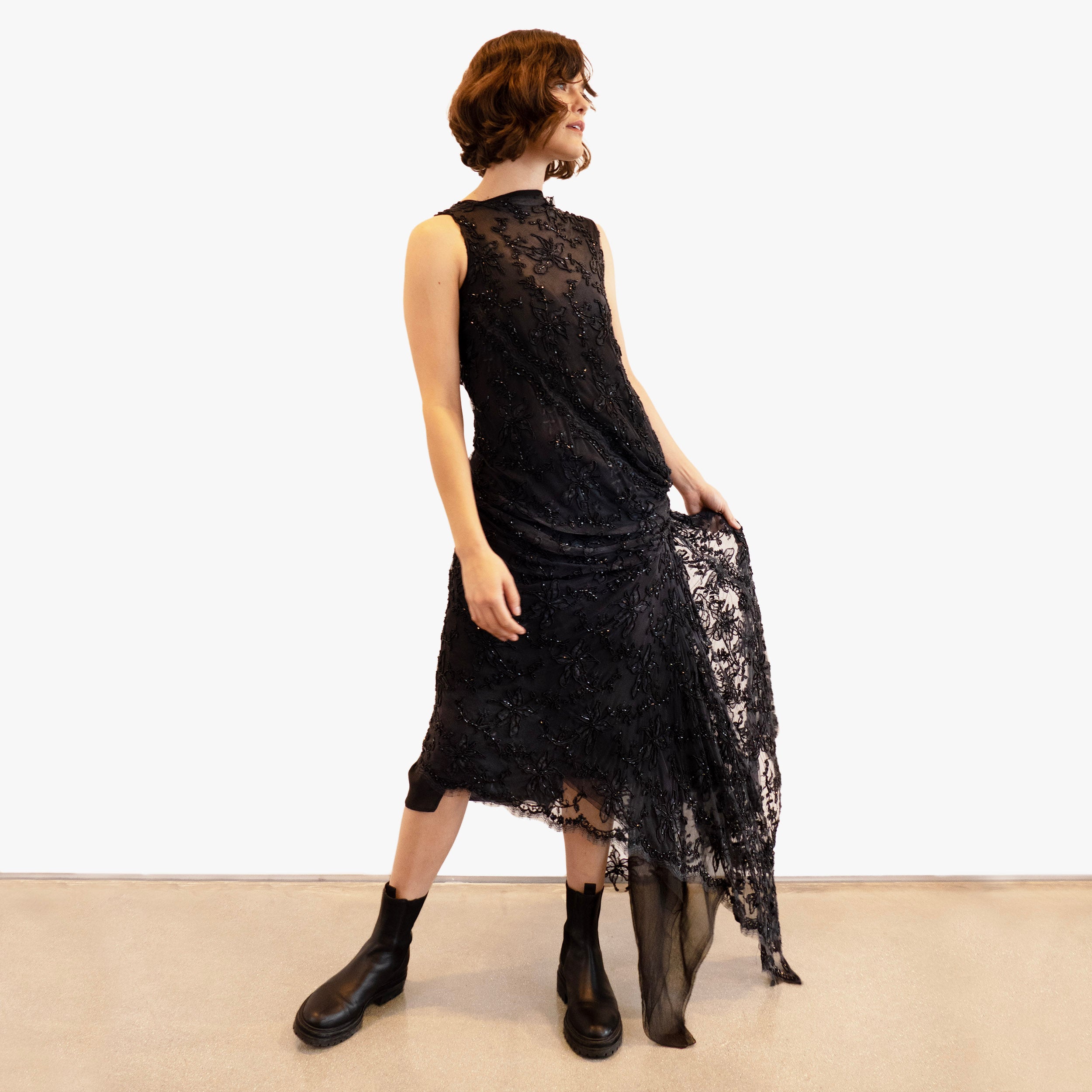 Marc Le Bihan Couture Beaded Dress - Black