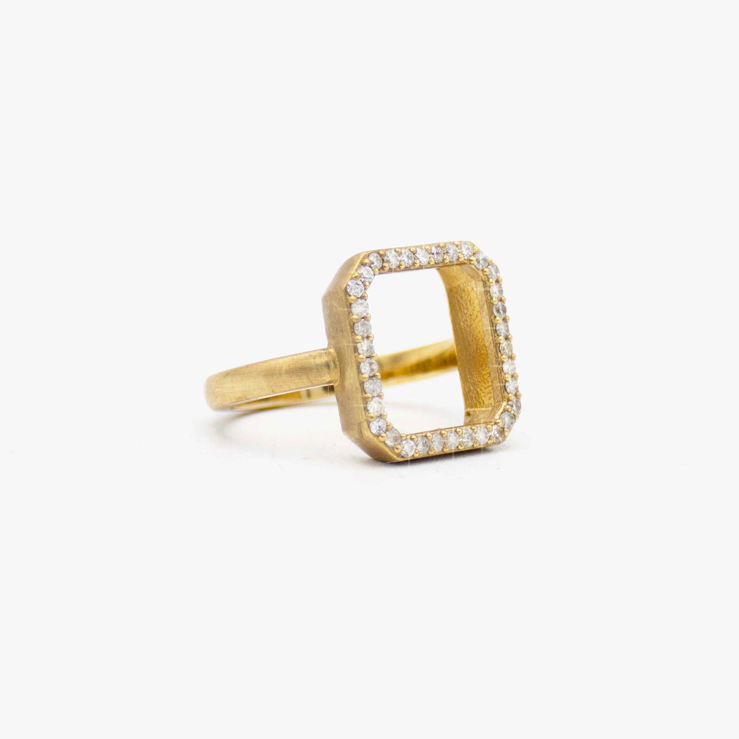 10K Gold Square and Diamond Ring