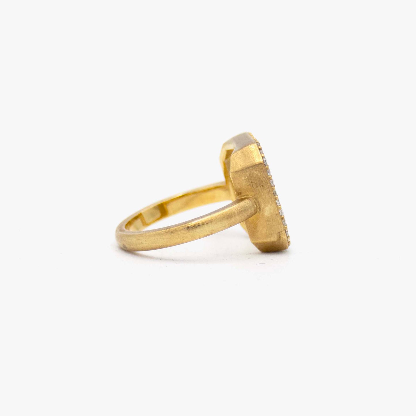 10K Gold Square and Diamond Ring