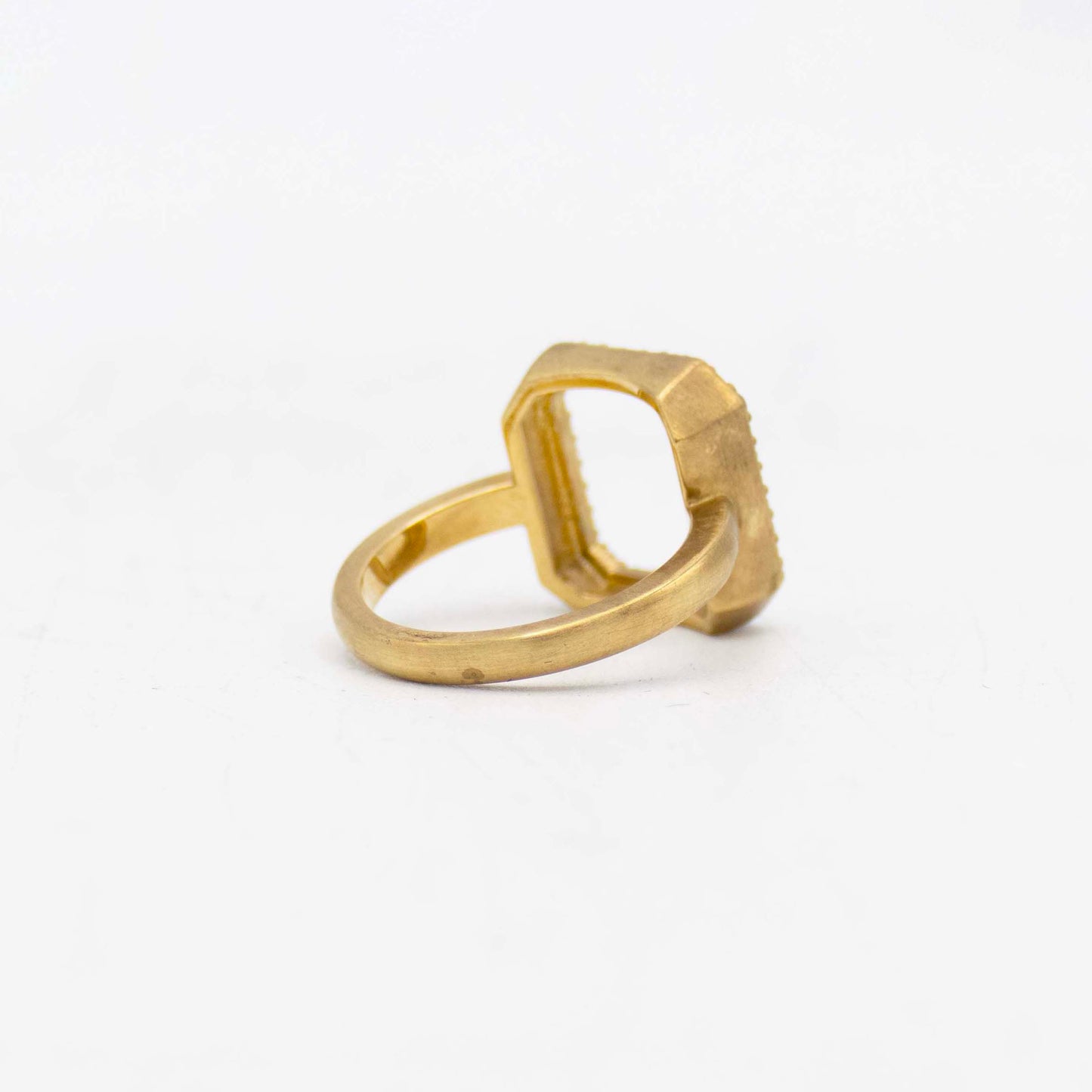 Irit Design 10K Gold Square and Diamond Ring