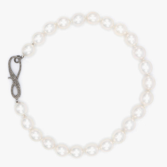 South Sea Pearls With Diamond Clasp Necklace