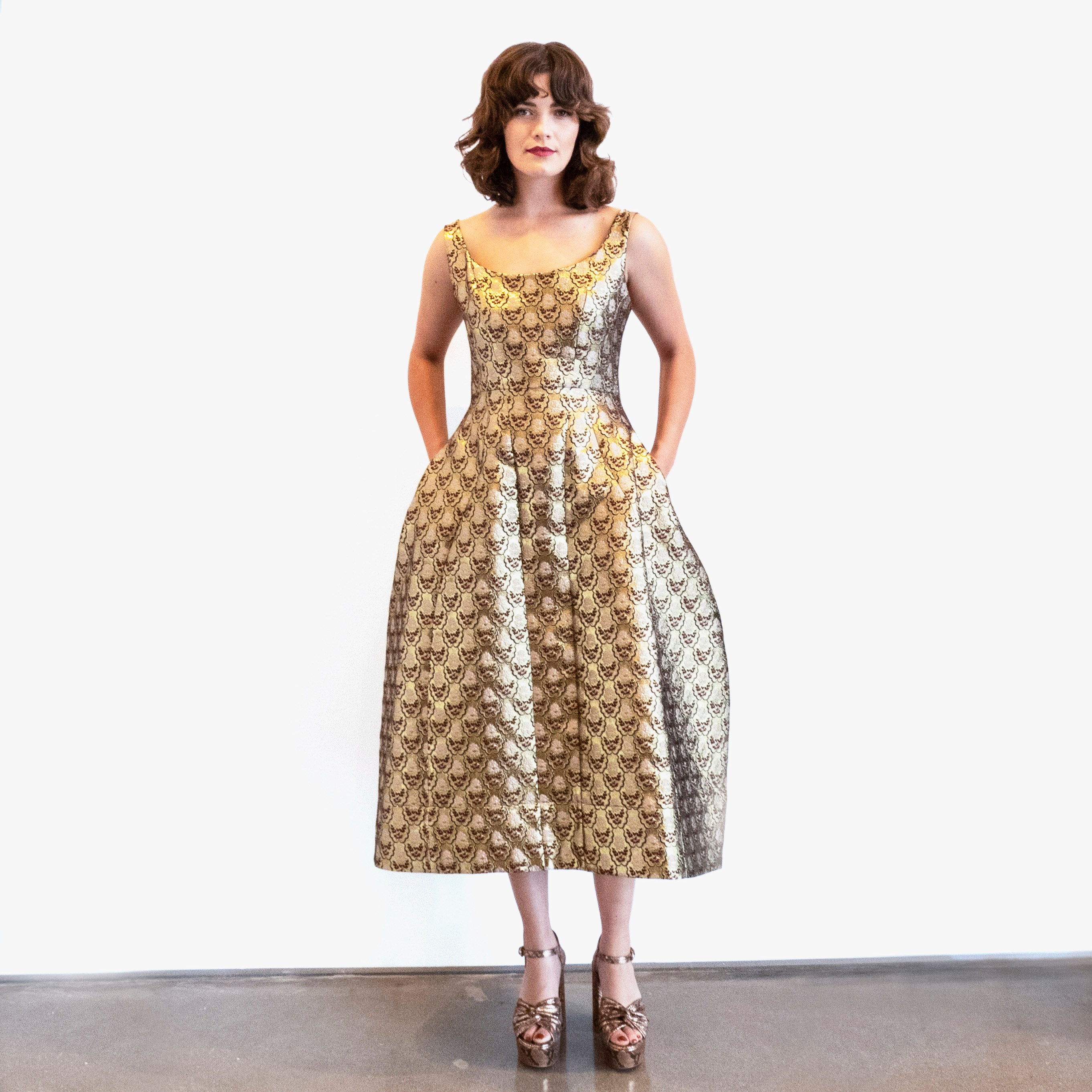 Simone Rocha Gold Tapestry Dress