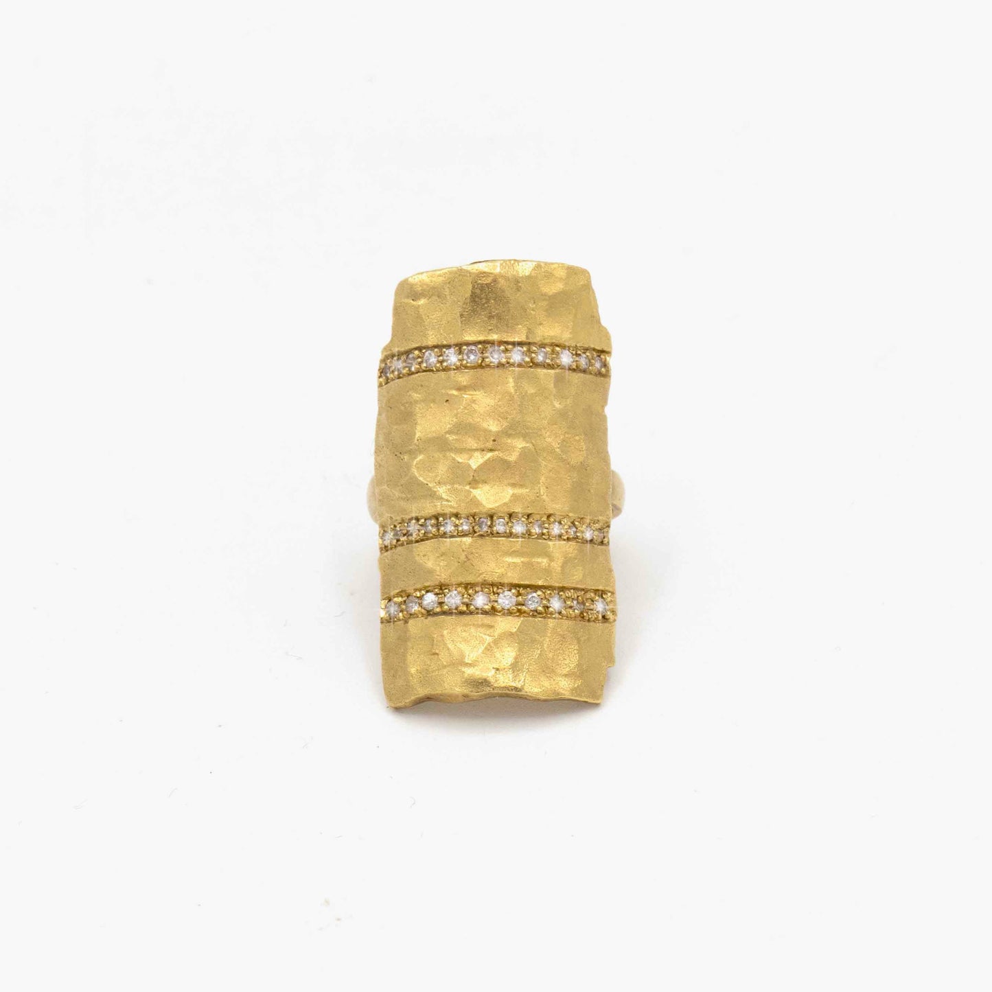 Gold and Diamond Shield Ring