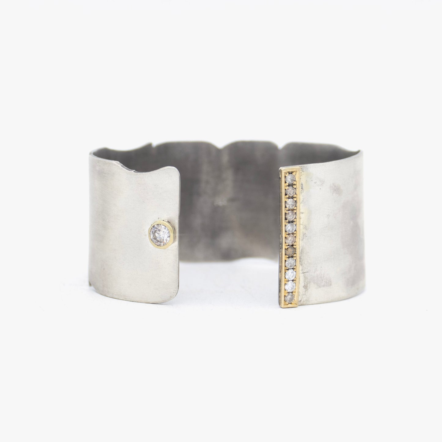 Irit Design Asymmetrical 10K Gold & Sterling Silver Cuff