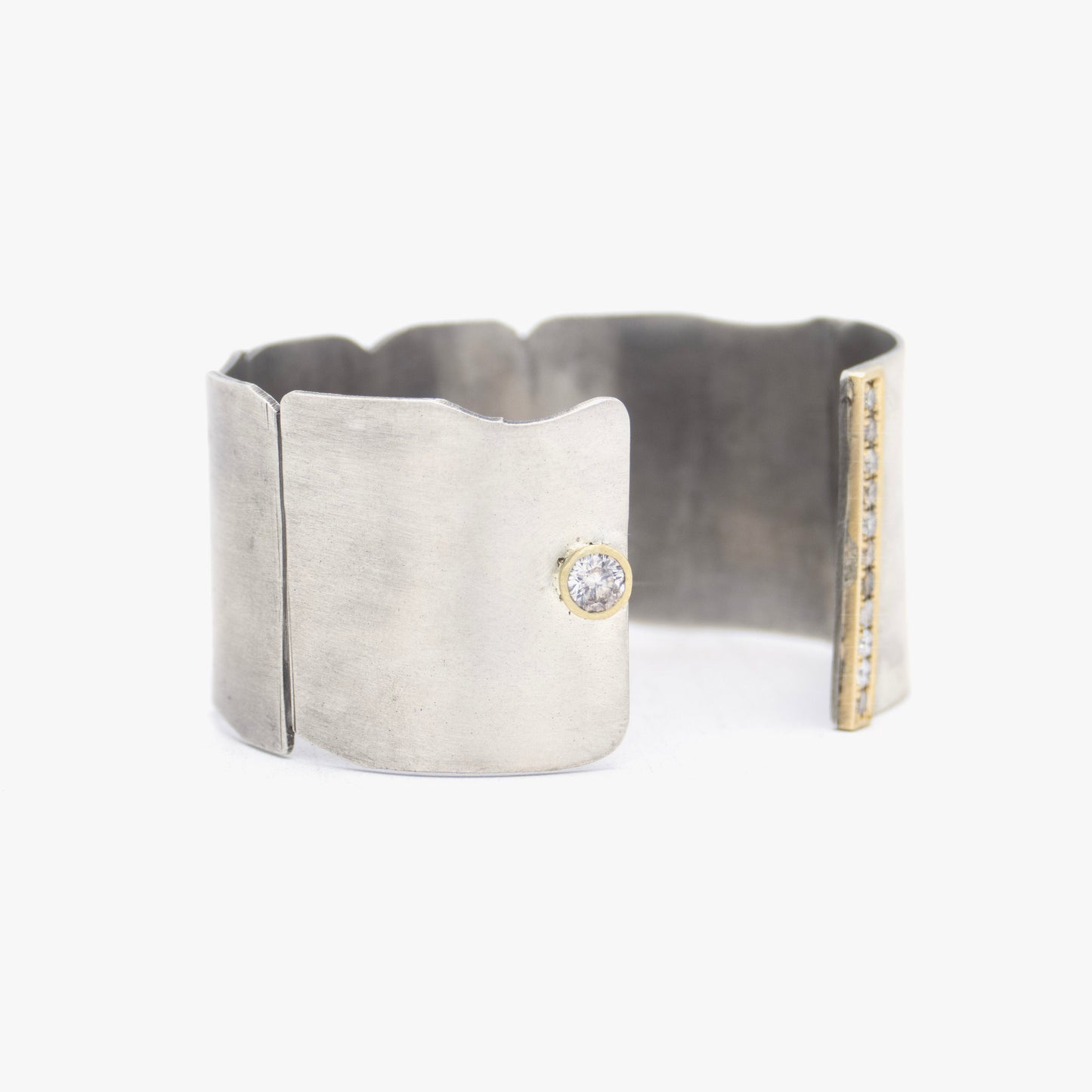 Irit Design Asymmetrical 10K Gold & Sterling Silver Cuff