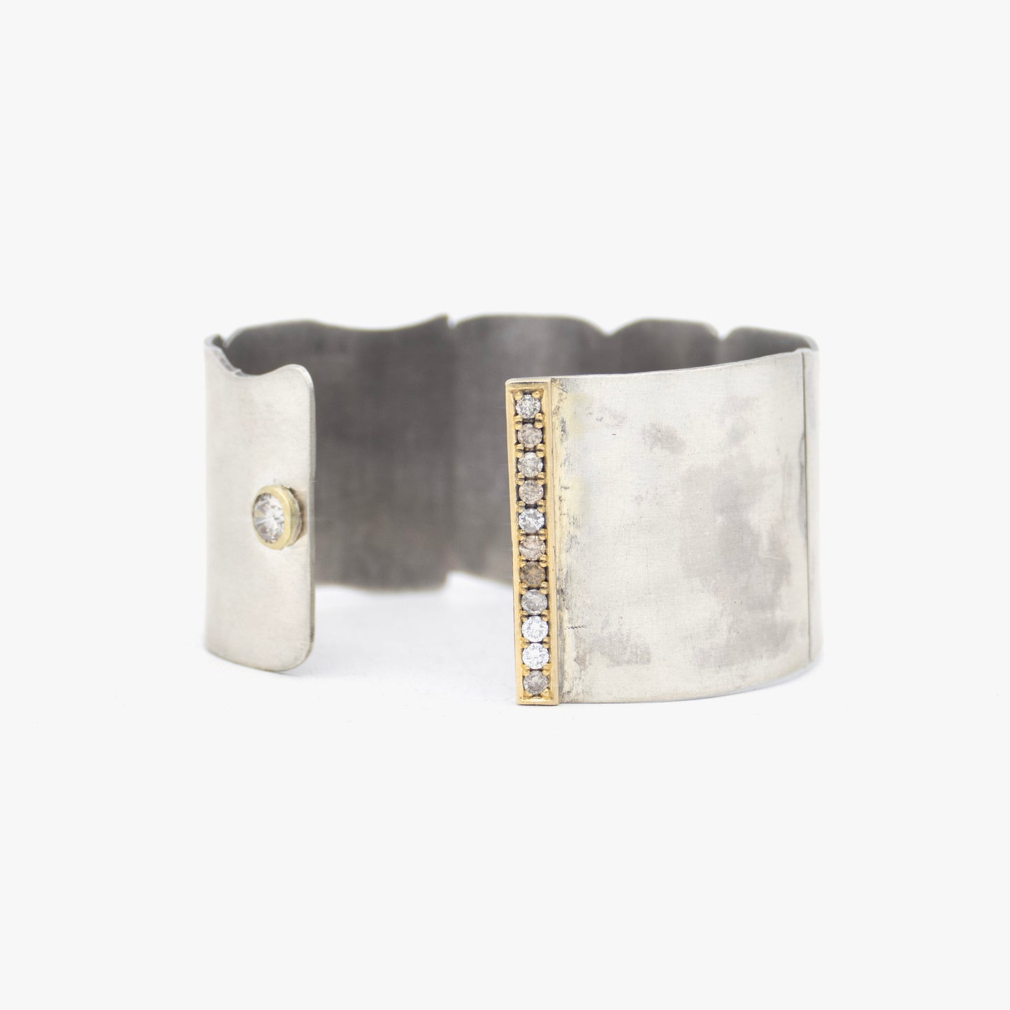 Irit Design Asymmetrical 10K Gold & Sterling Silver Cuff