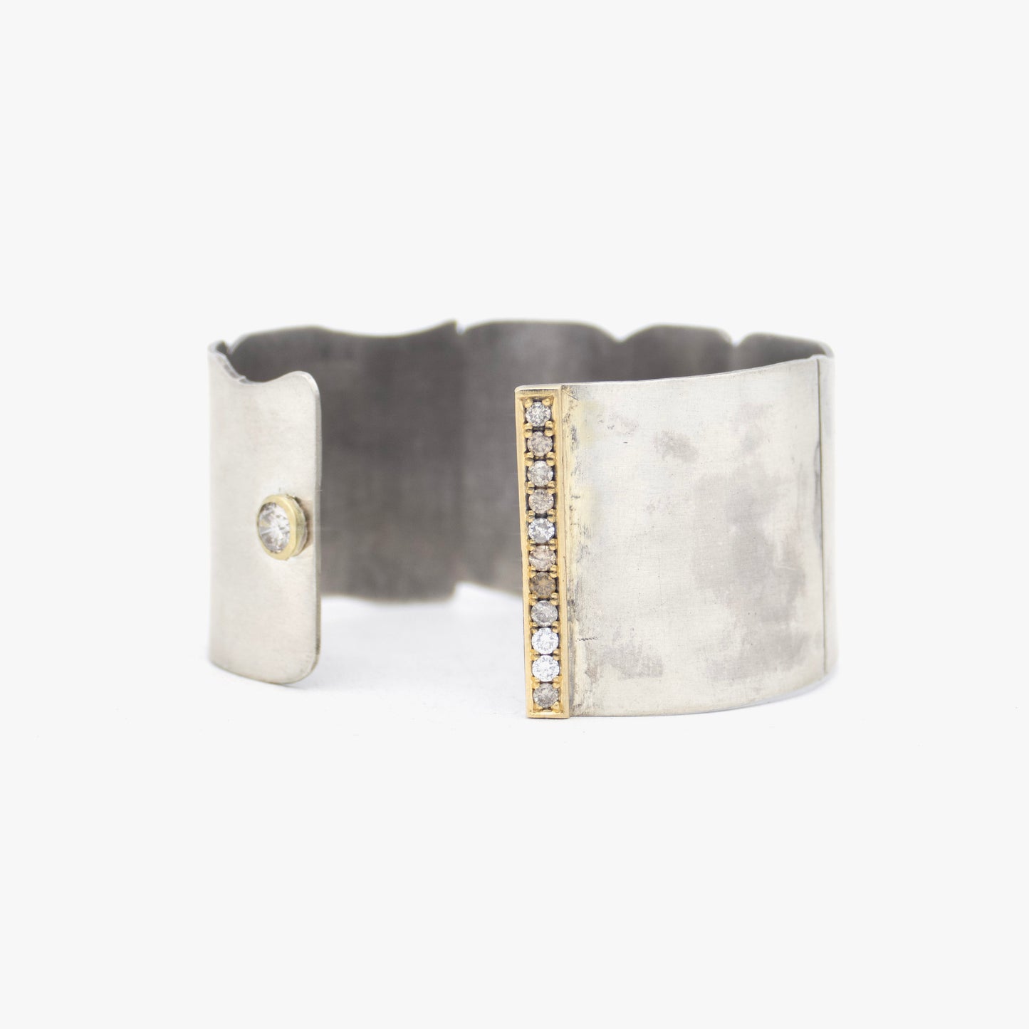 10K Gold & Sterling Silver Cuff