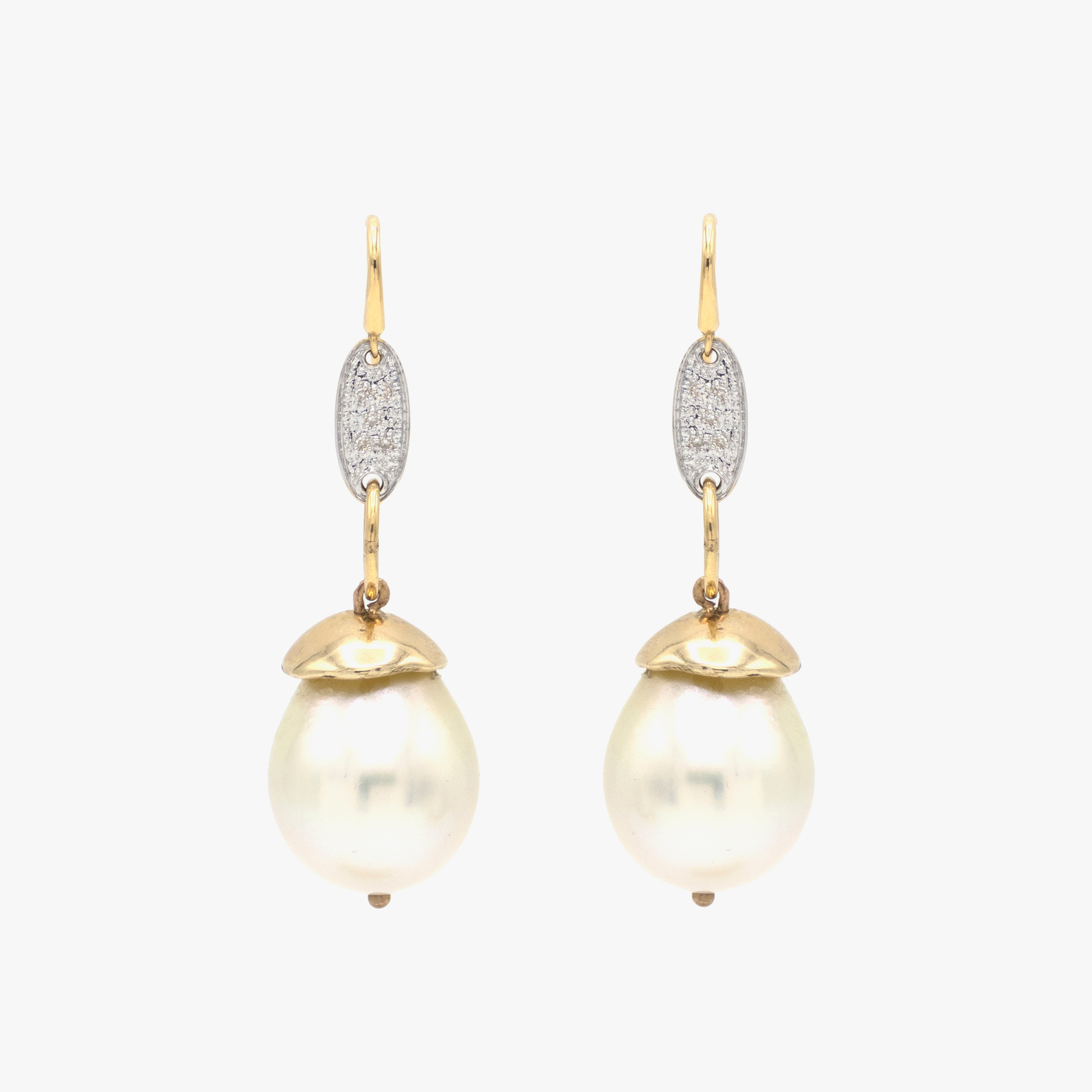 AM Studio Large South Sea Pearl and 14k Gold Earrings