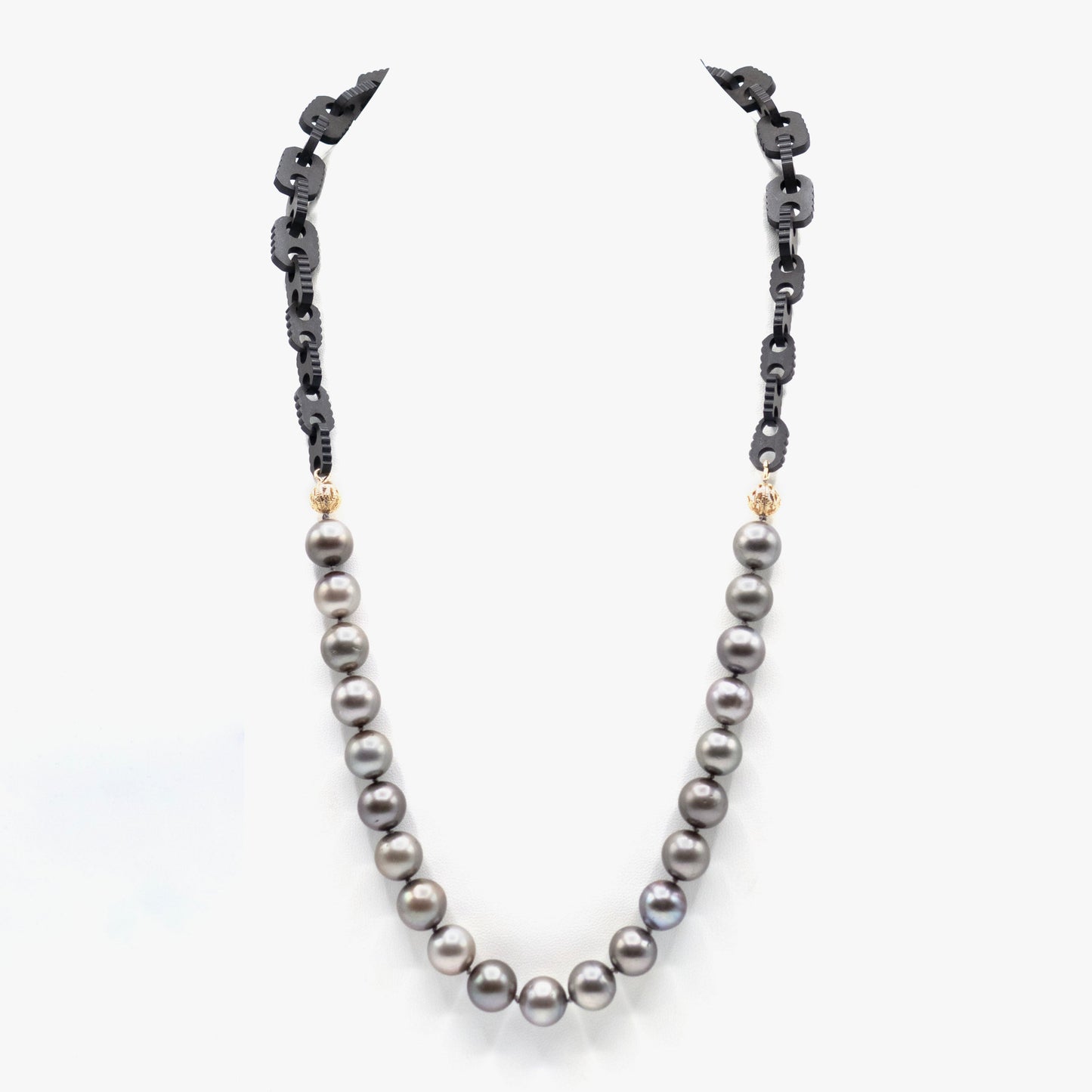 Tahitian Pearls Gutta Percha Chain Necklace