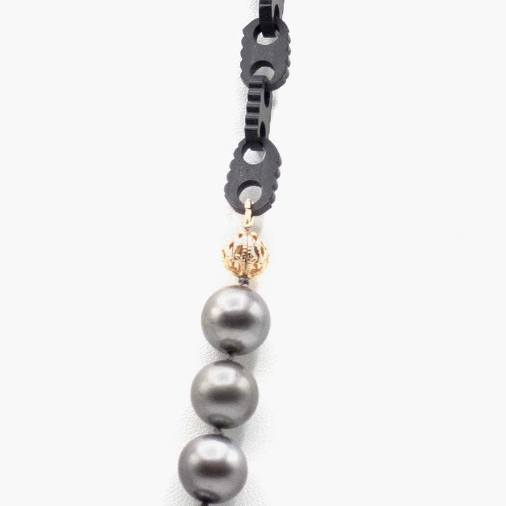 Tahitian Pearls Gutta Percha Chain Necklace