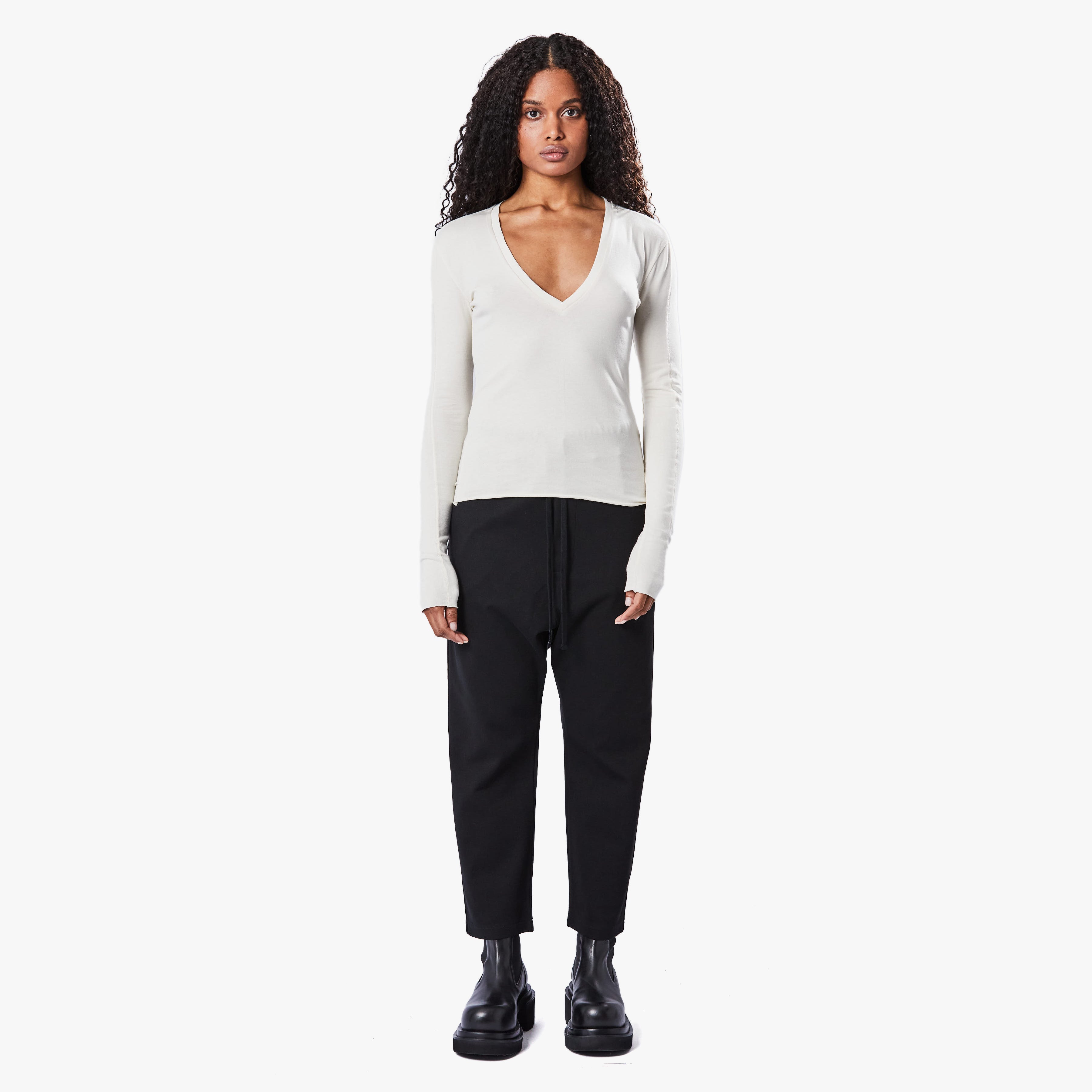 Thom Krom Long Sleeve V Neck T Shirt