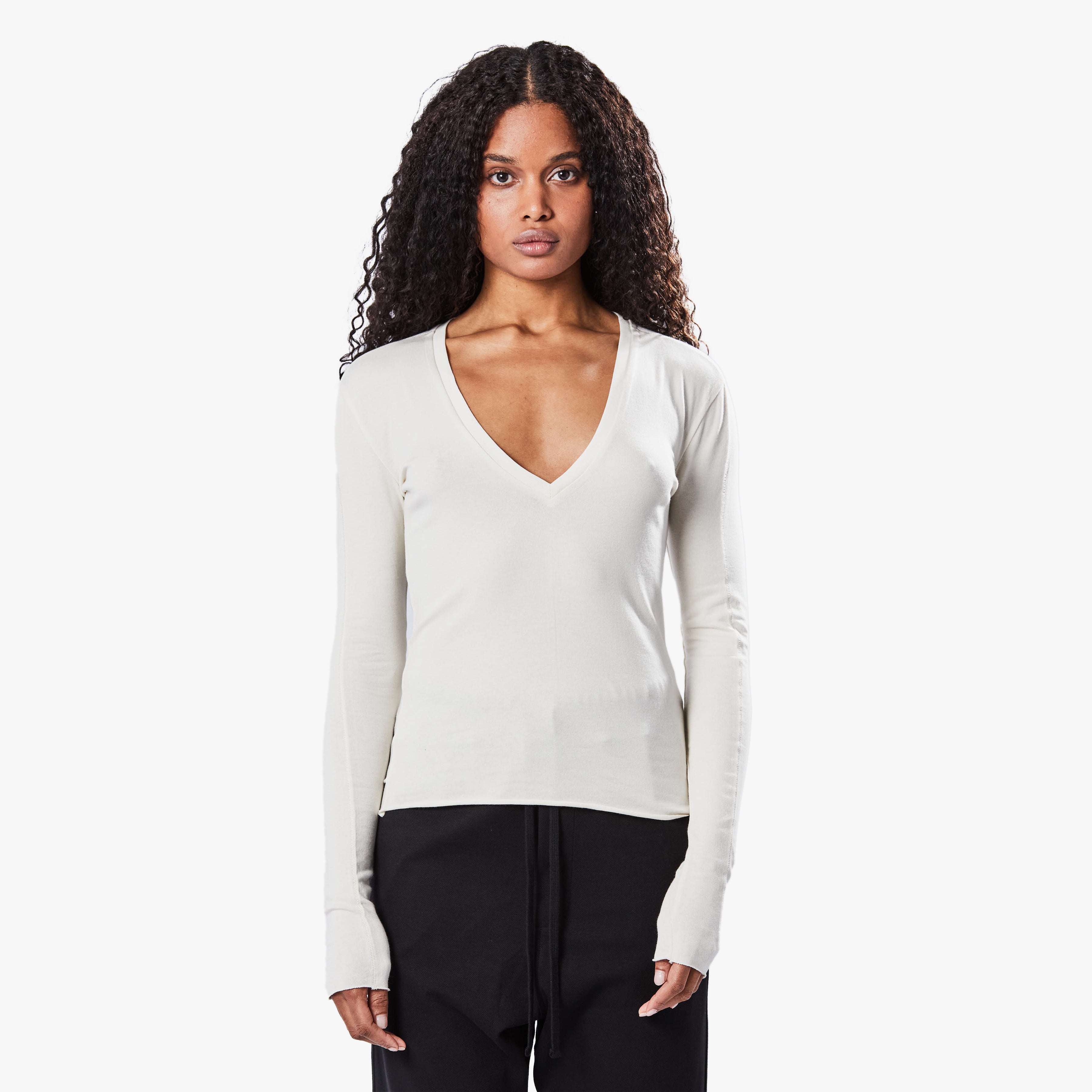 Thom Krom Long Sleeve V Neck T Shirt