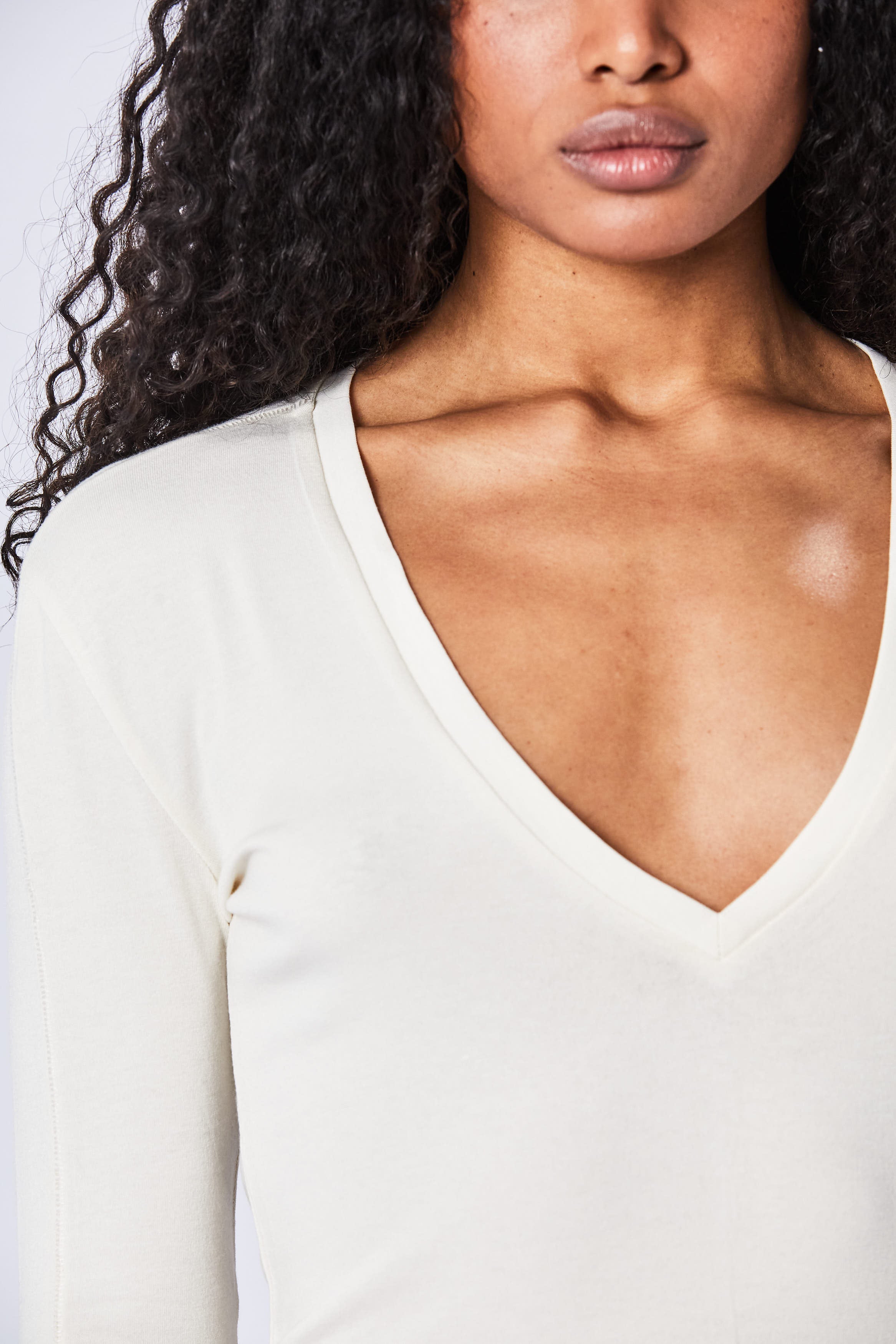 Thom Krom Long Sleeve V Neck T Shirt